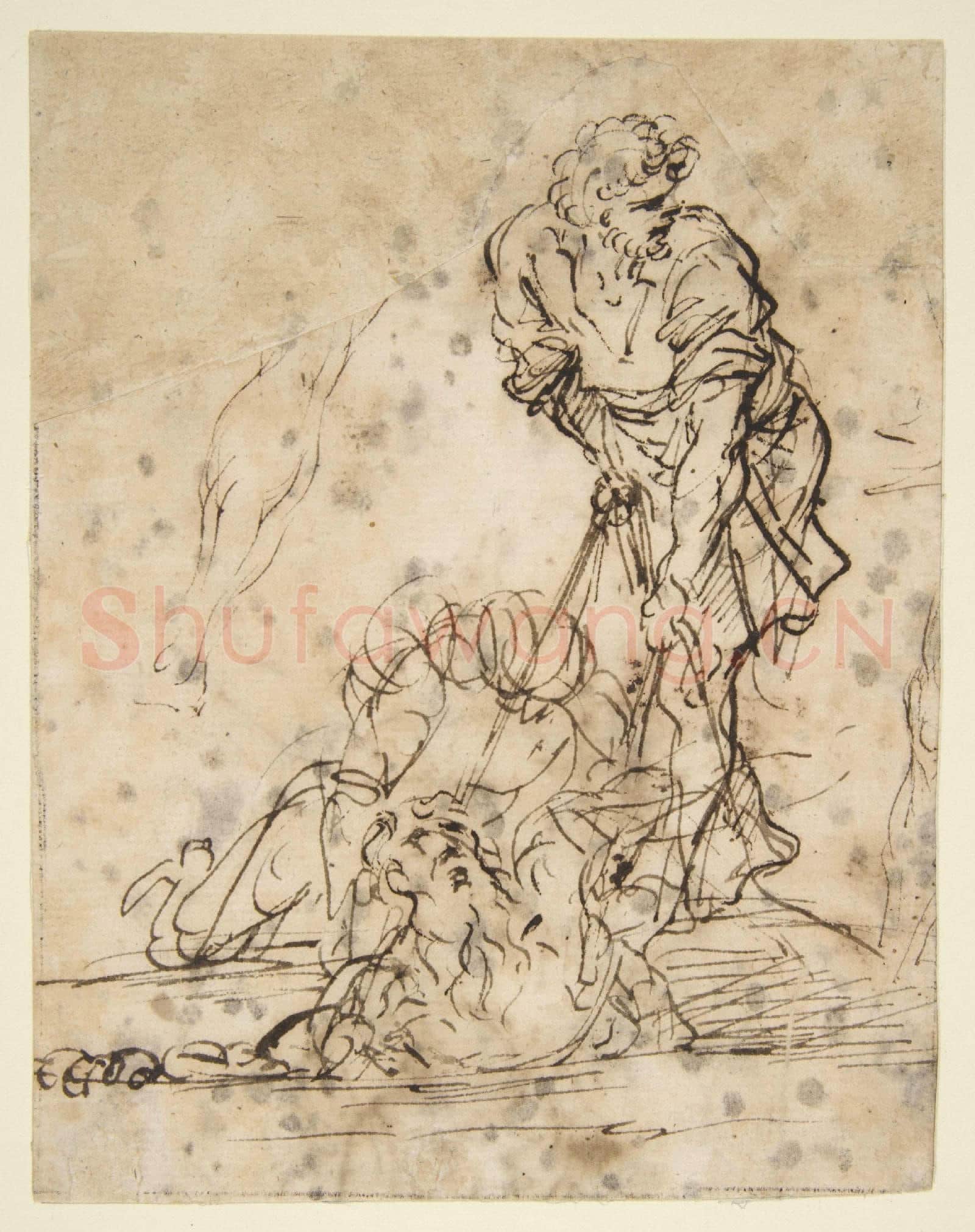 Salvator Rosa-Studies for a Figure Lifted from a Grave.tif