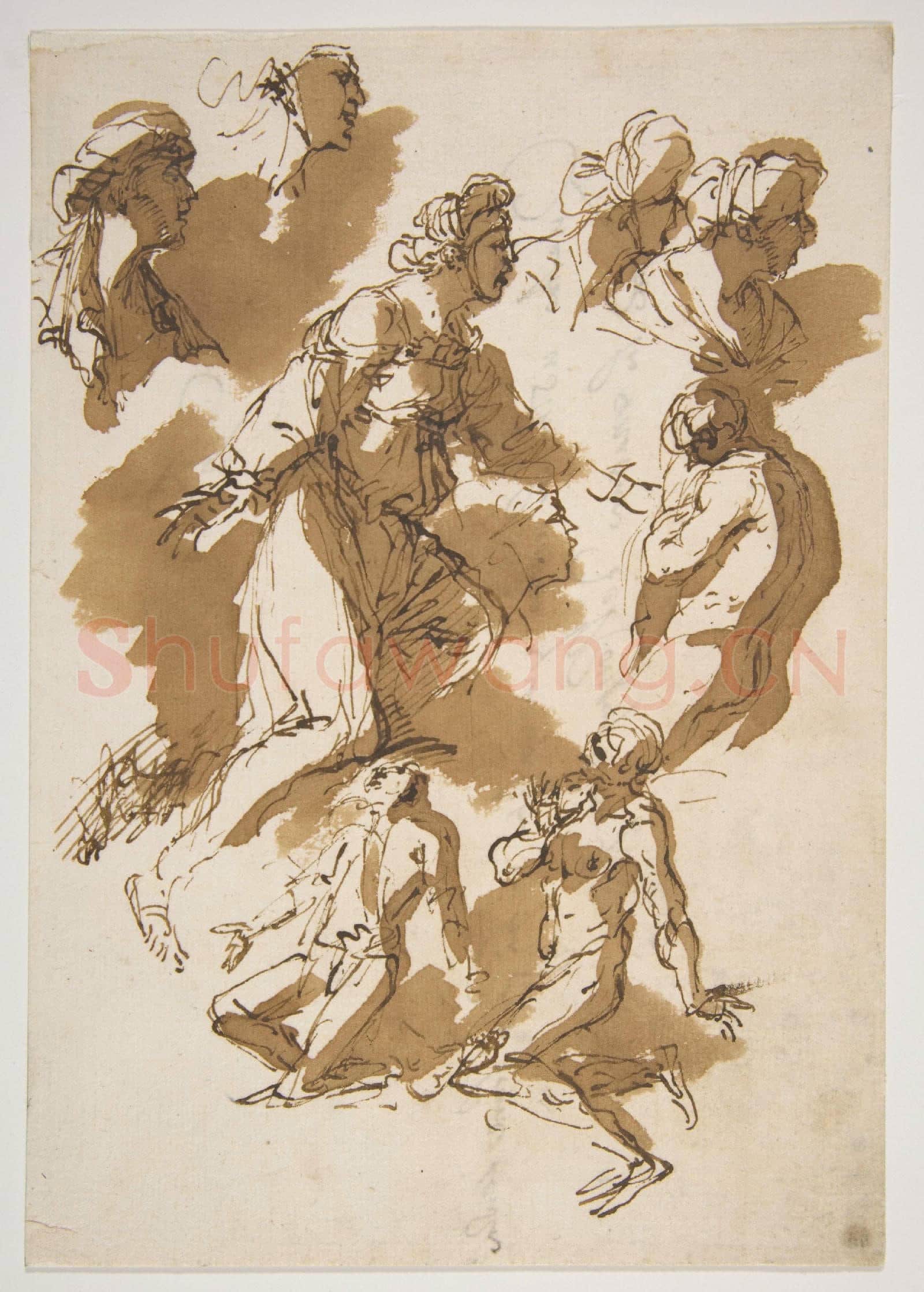 Salvator Rosa-Studies of Kneeling Figures.tif