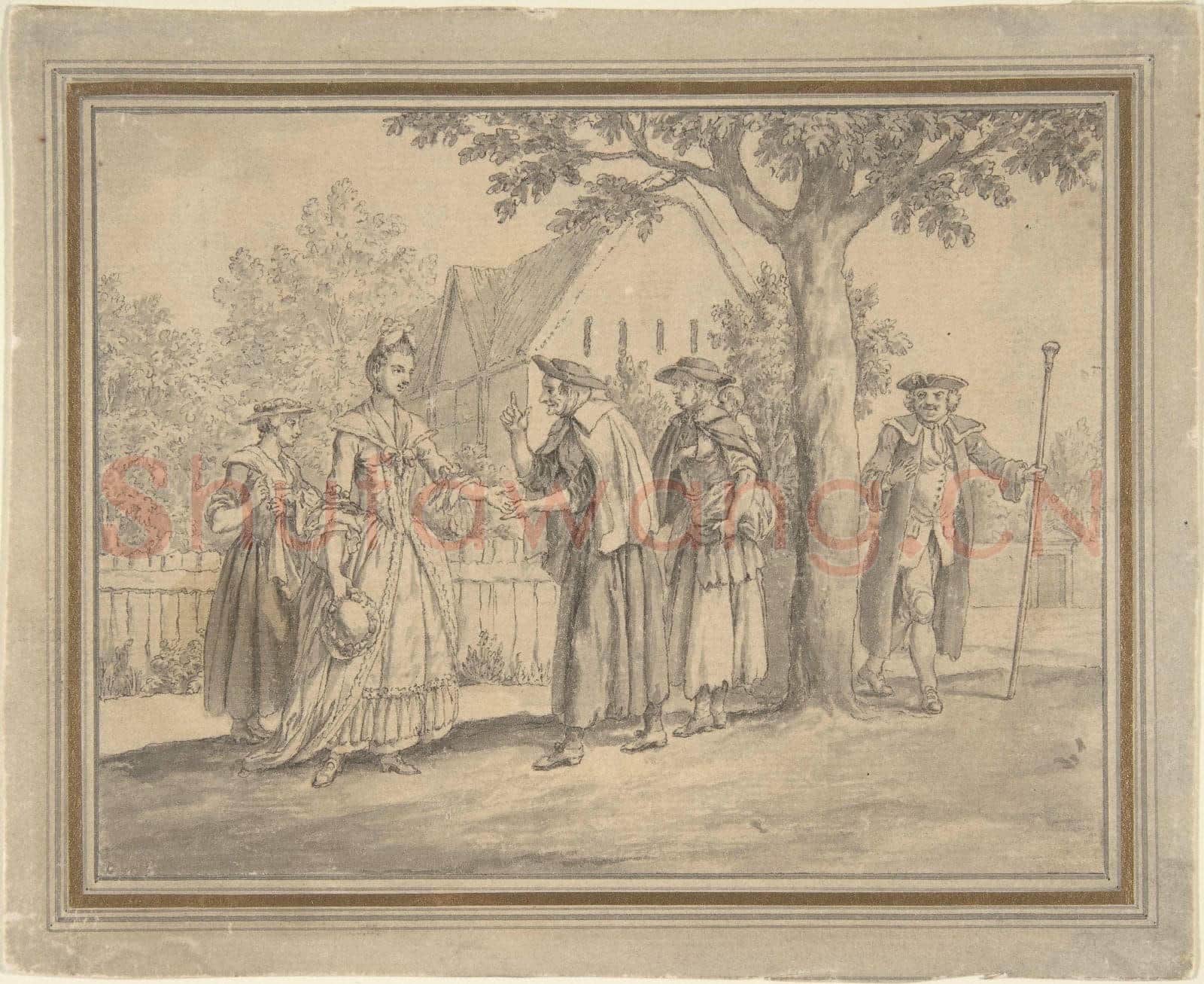 Samuel Wale-Drawing for a book illustration.tif