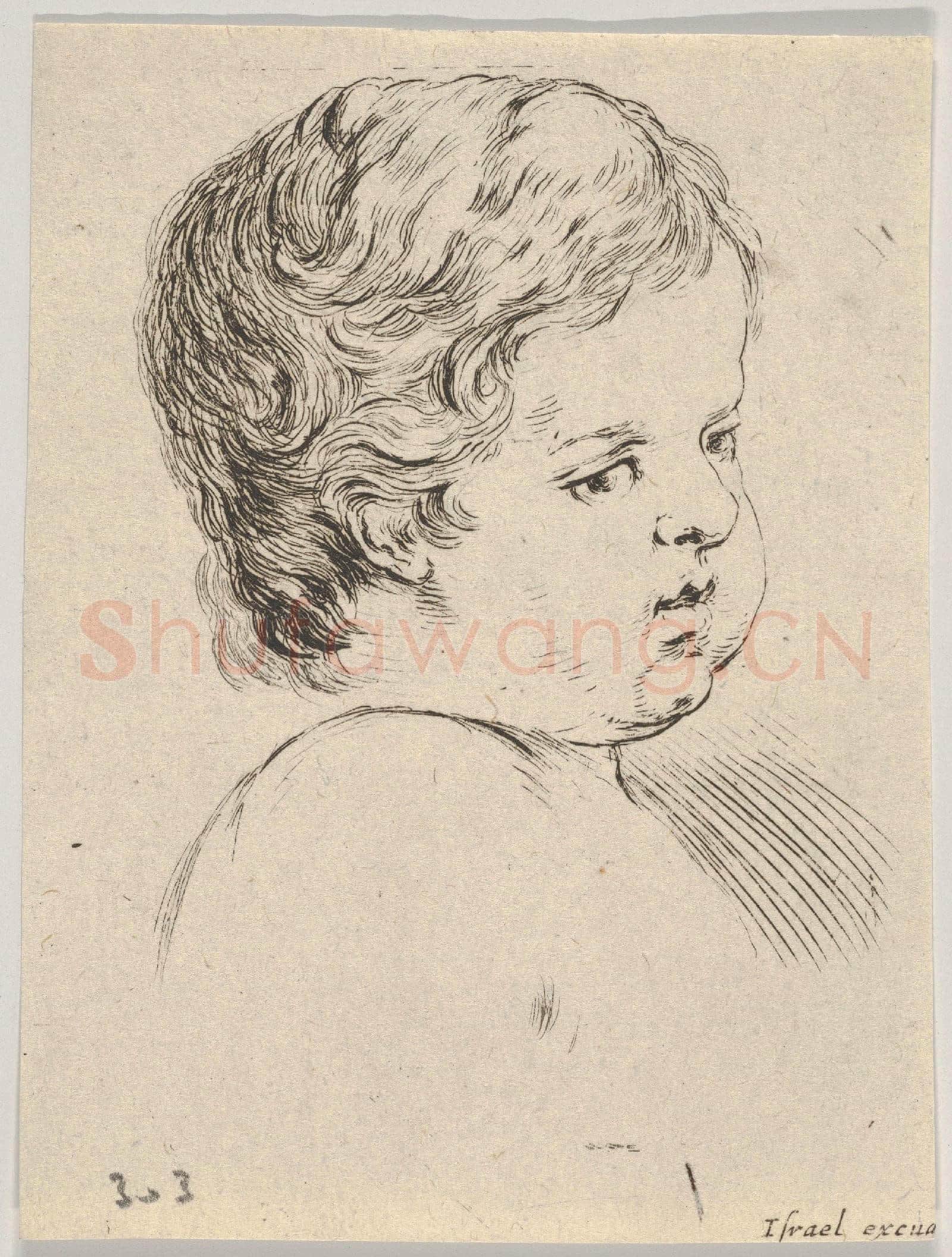 Stefano della Bella-Head of a Child, from The Book for Learning to Draw.tif