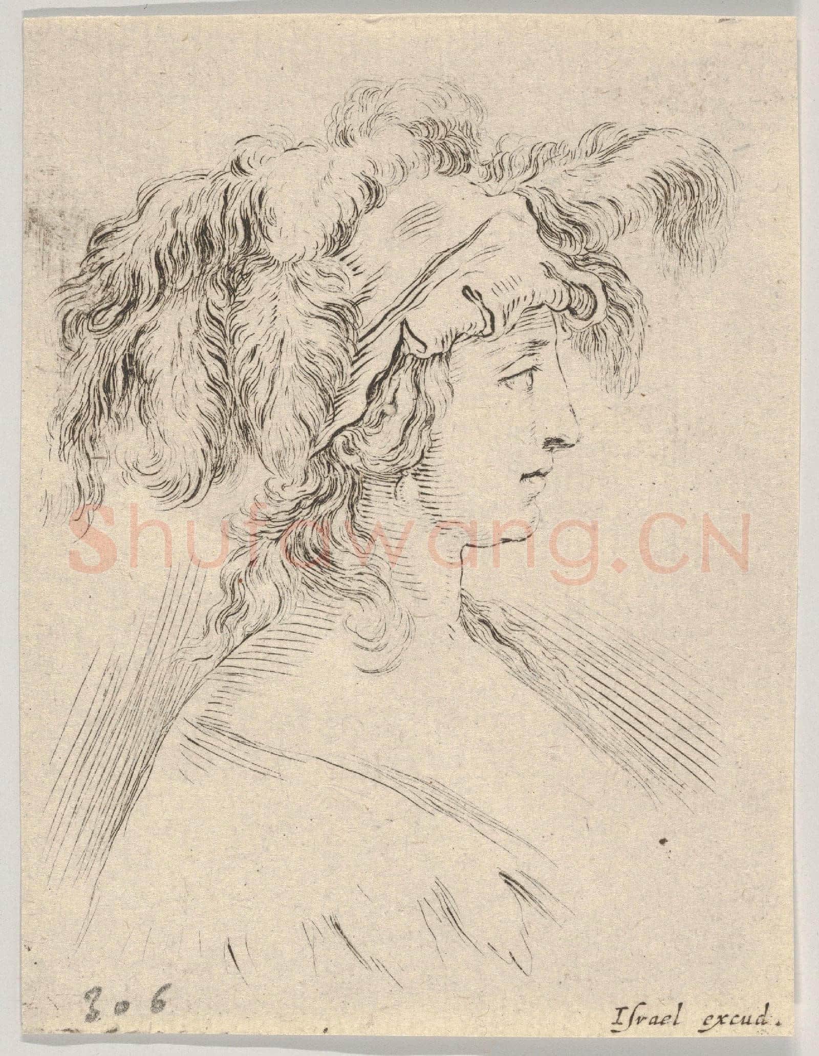 Stefano della Bella-Mid-bust of a Young Woman, from The Book for Learning.tif