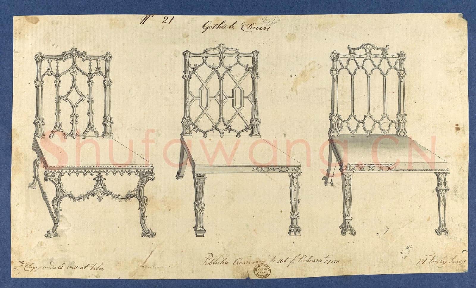 Thomas Chippendale-Gothick [Gothic] Chairs, in Chippendale Drawings, Vol. I2.tif