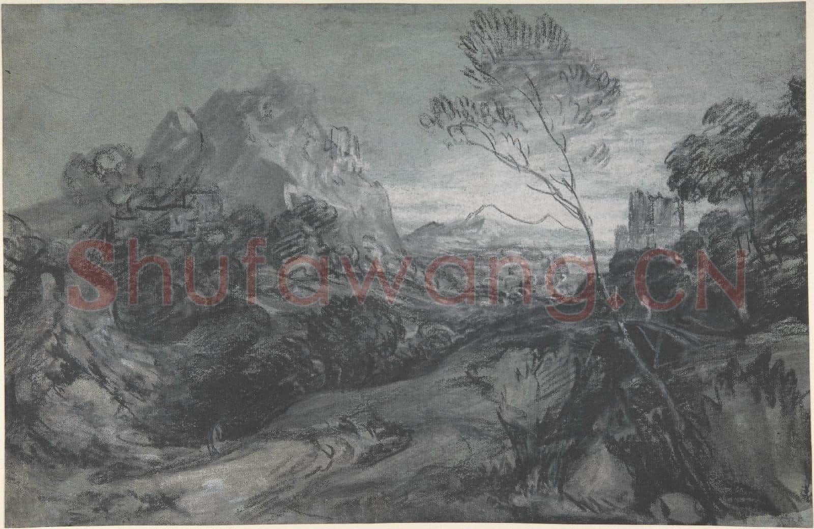 Thomas Gainsborough-Mountain Landscape with Figures and Buildings.tif