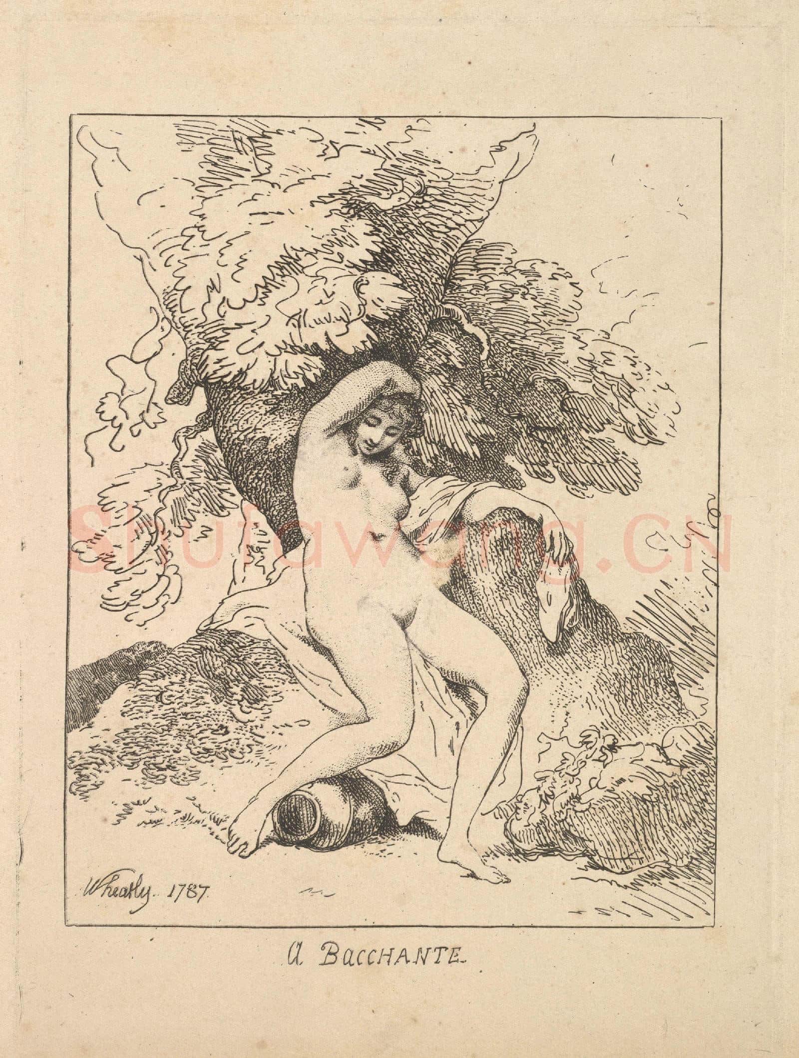 Thomas Rowlandson-A Bacchante(from Imitations of Modern Drawings).tif