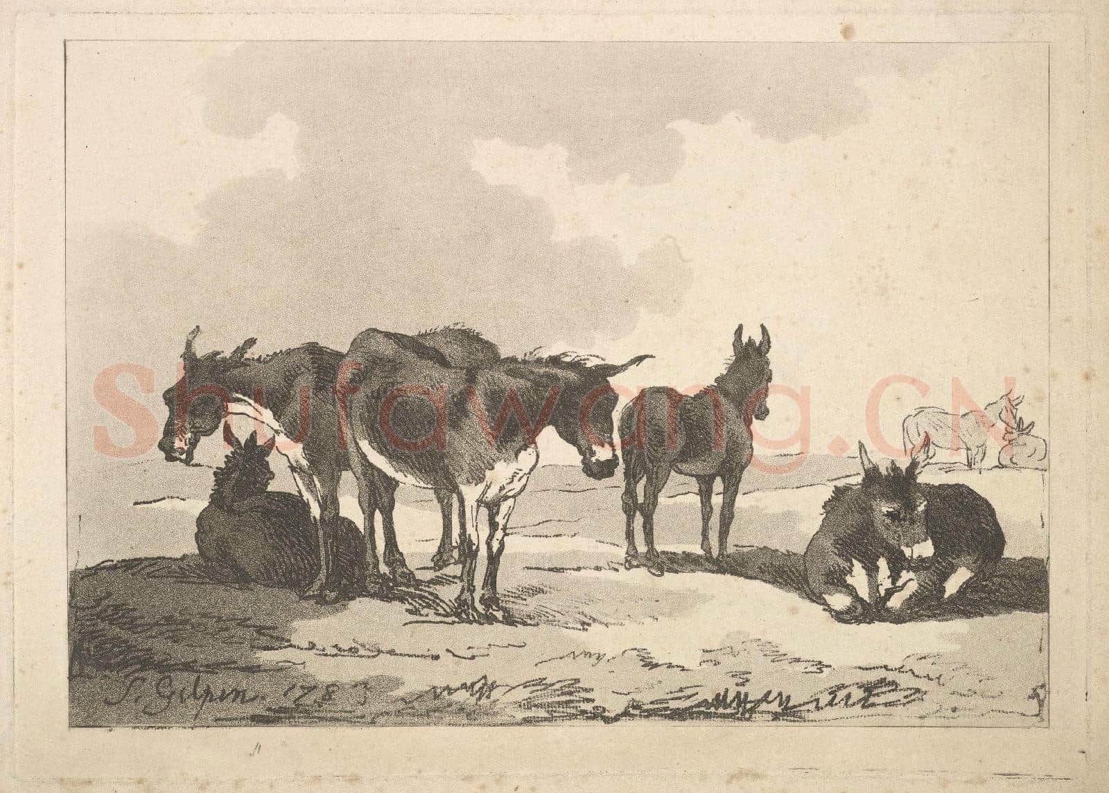 Thomas Rowlandson-Shore Scene With Cattle in the Foreground and Boats.tif