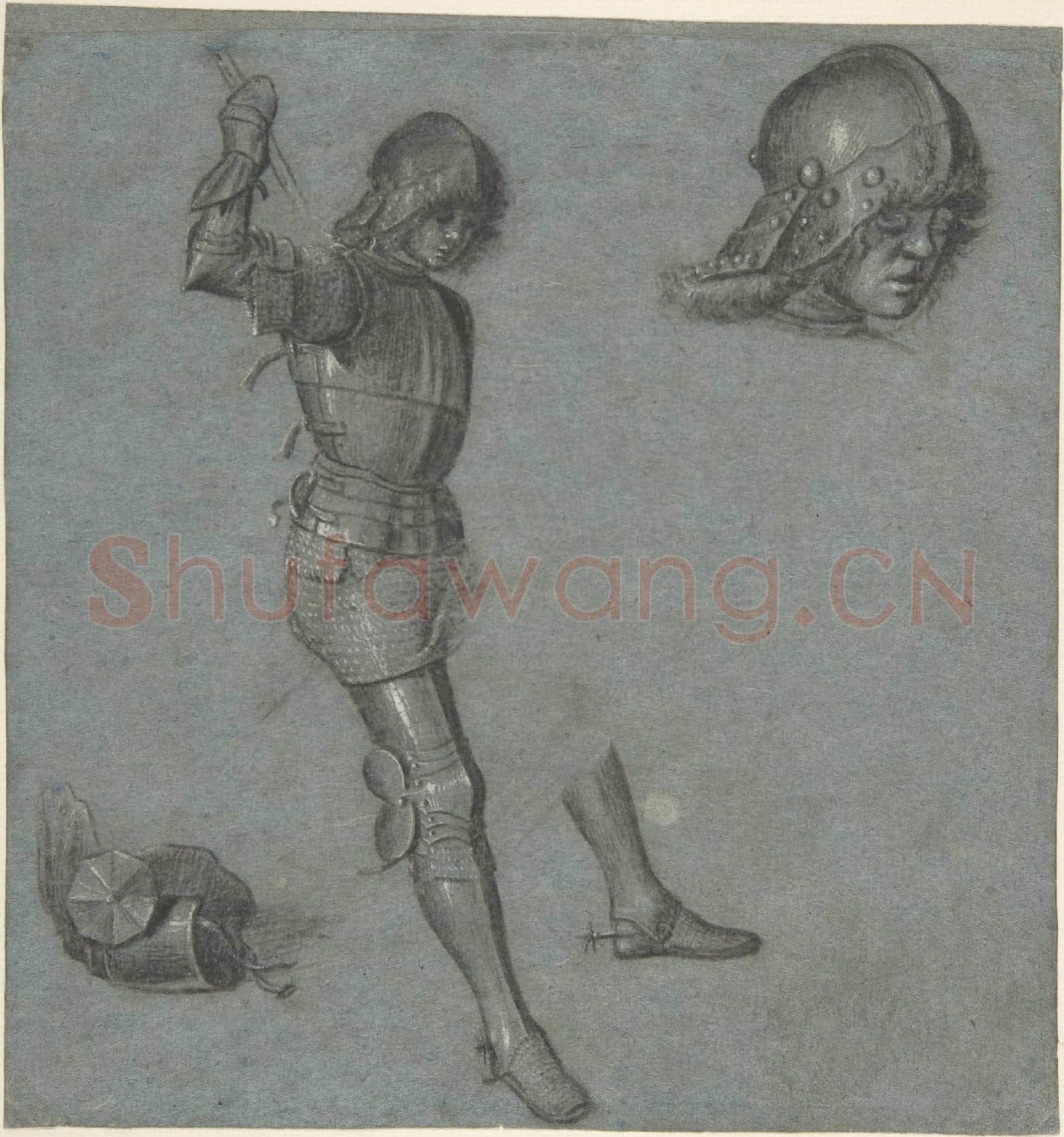 Vittore Carpaccio-Studies of a Seated Youth in Armor.tif