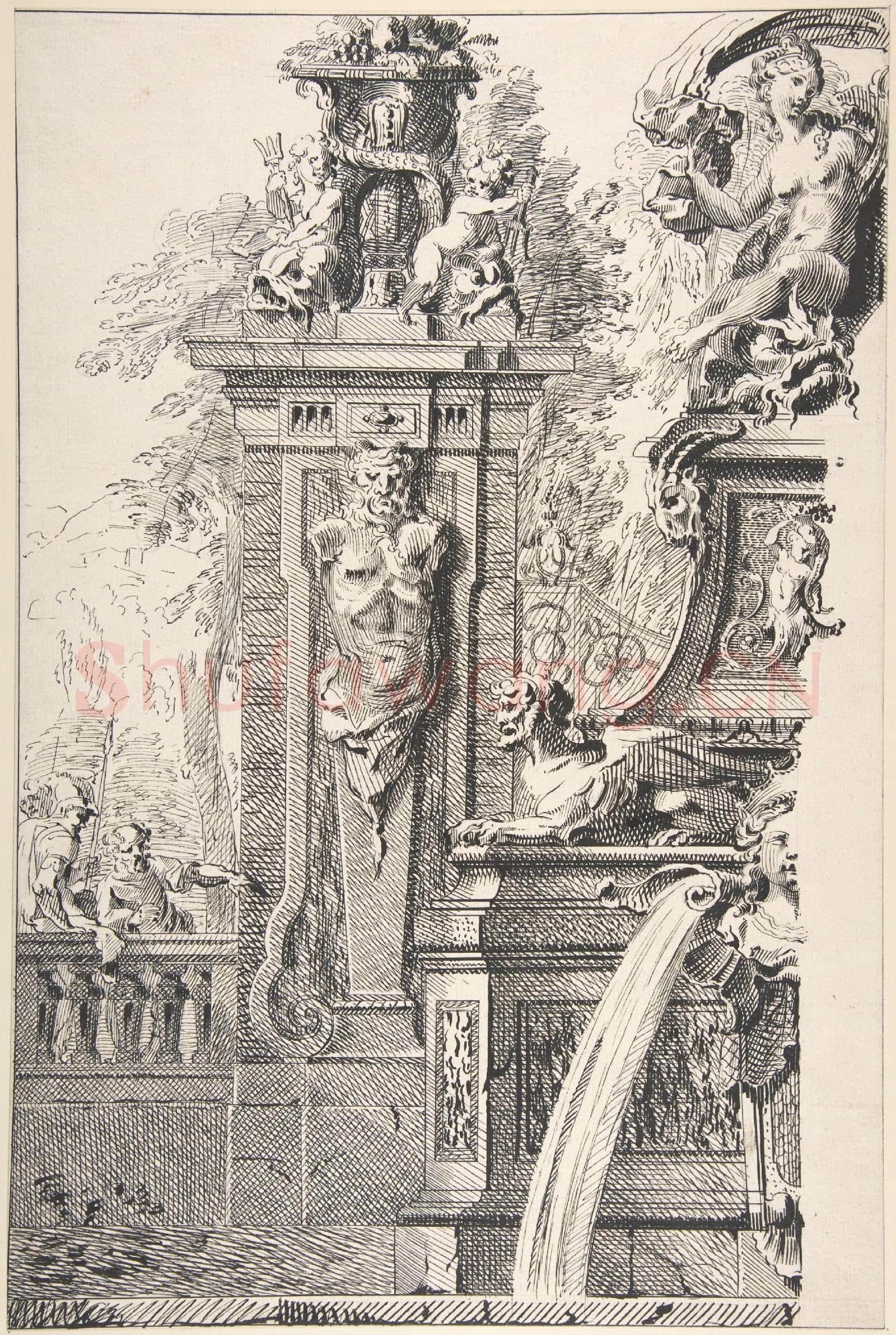 Workshop of Gilles-Marie Oppenord-Study for a Garden Capriccio1.tif