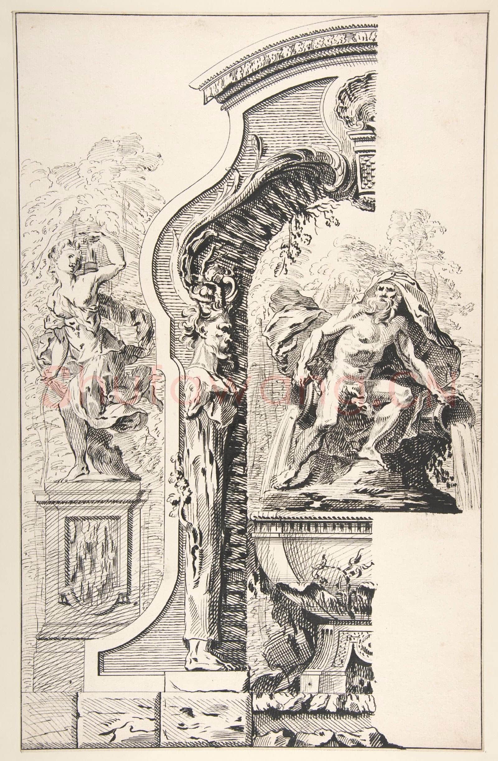 Workshop of Gilles-Marie Oppenord-Study for a Garden Capriccio.tif