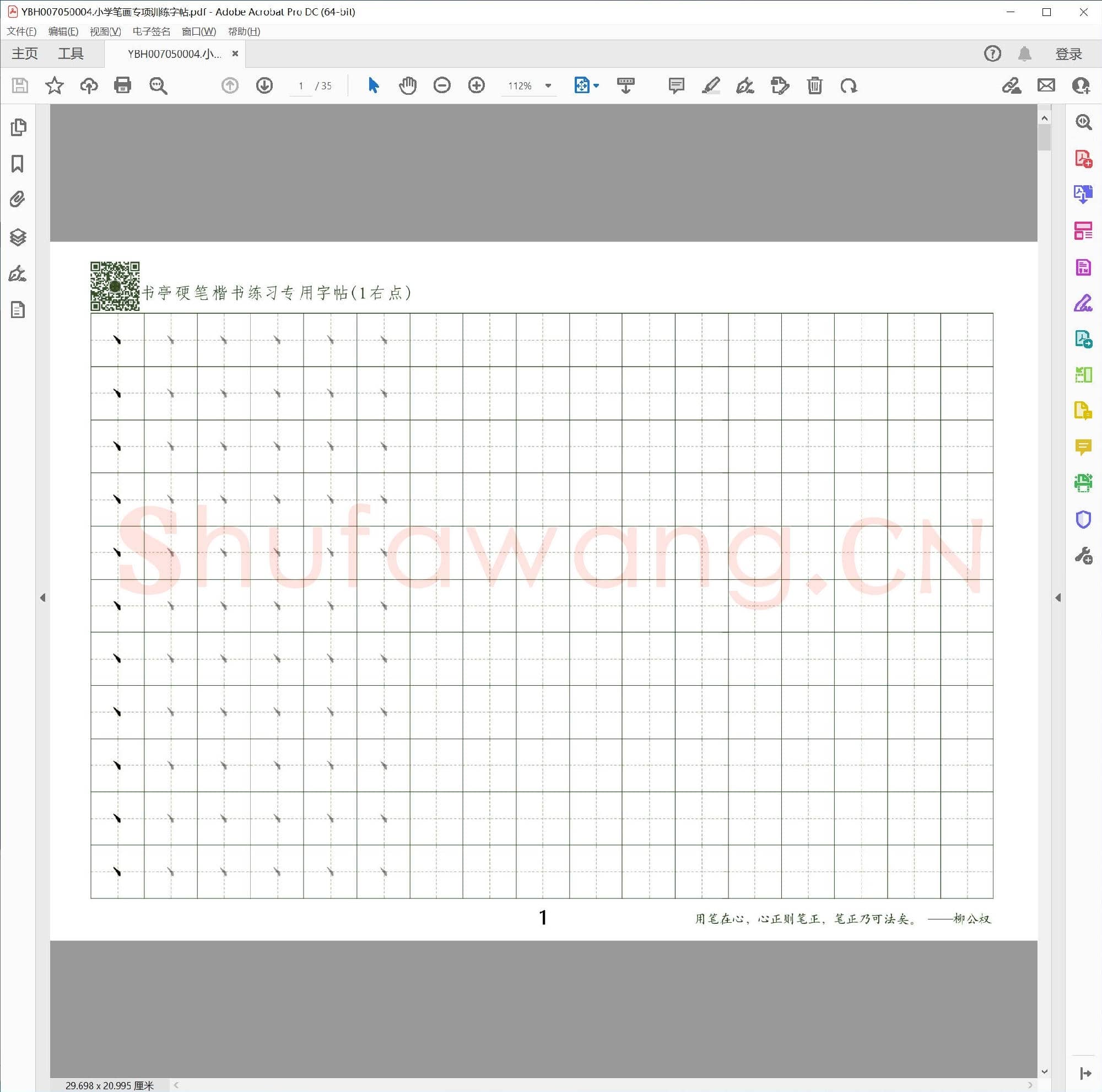 小学笔画专项训练字帖
