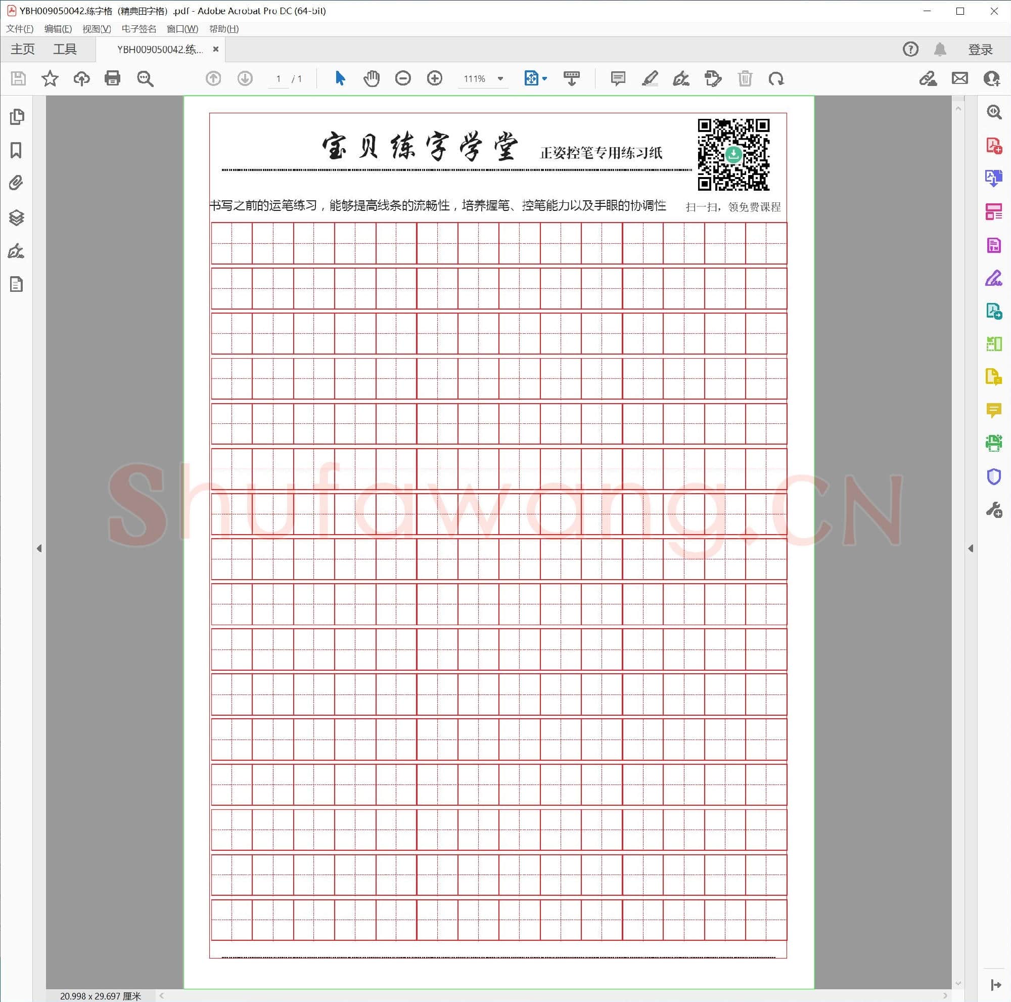 练字格（精典田字格）