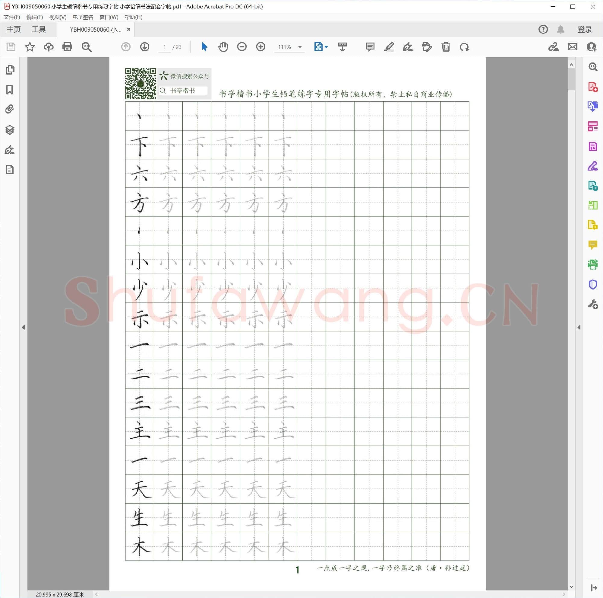 小学生硬笔楷书专用练习字帖 小学铅笔书法配套字帖