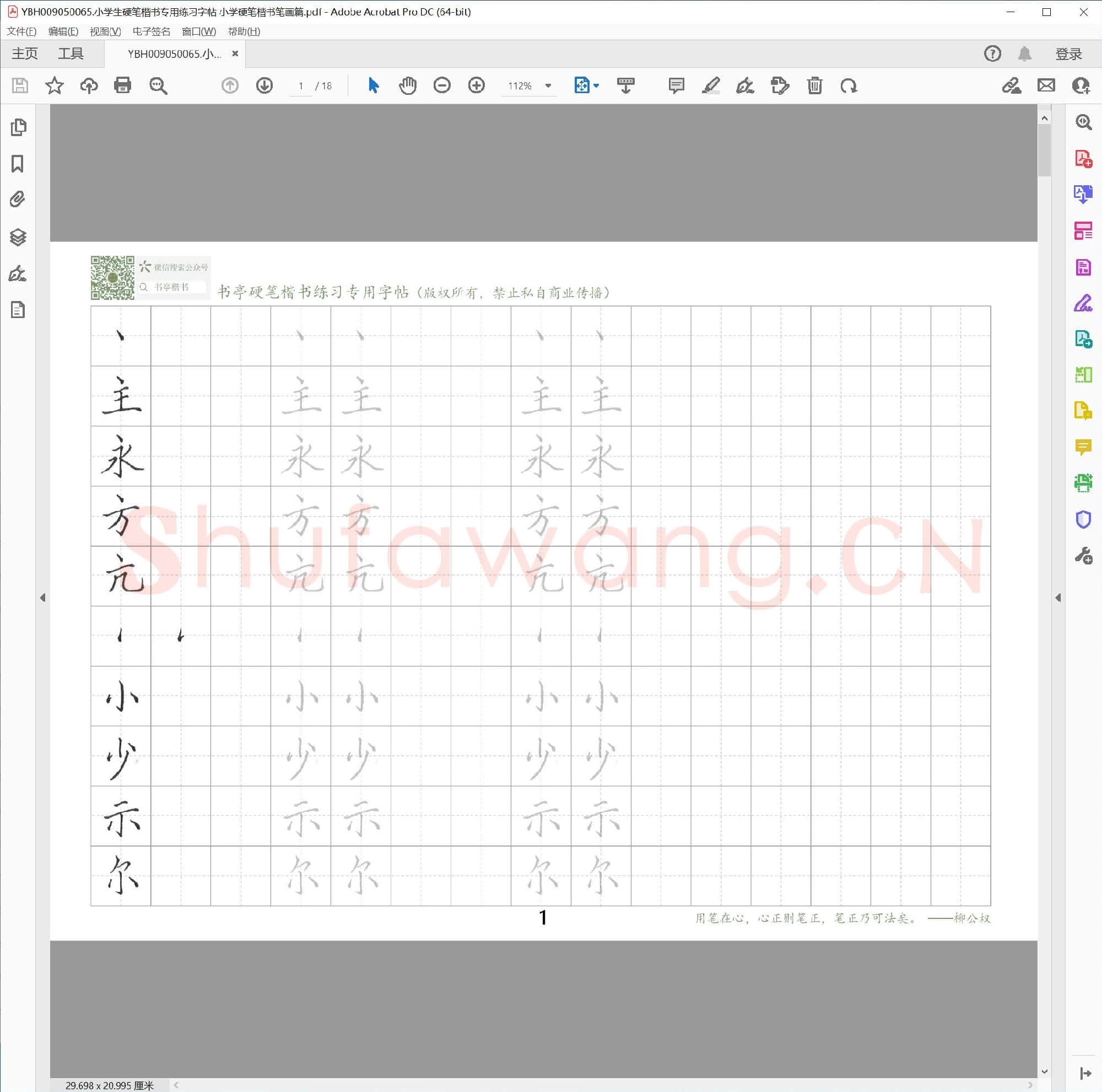 小学生硬笔楷书专用练习字帖 小学硬笔楷书笔画篇