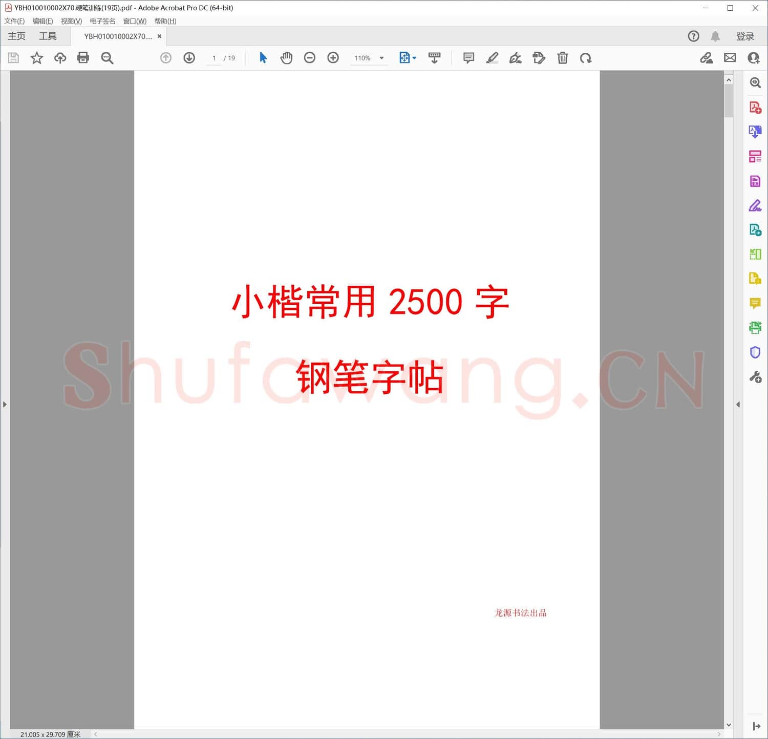 硬笔训练19页