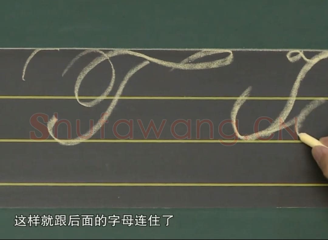小学生英语书法教学：英文字母圆体写法教程视频-T.mp4