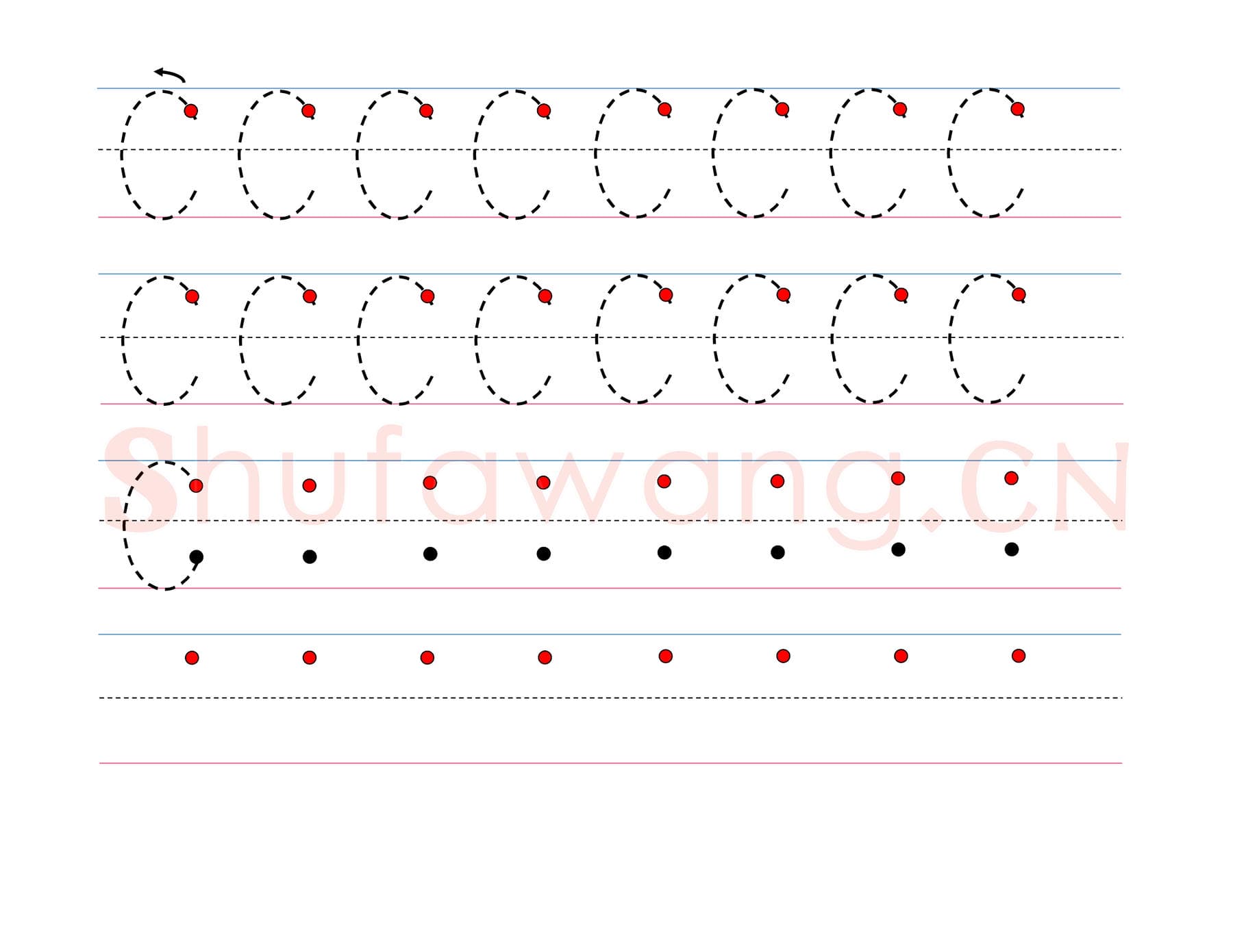 英文字母练习:手写字母专项训练 大写 C.jpg