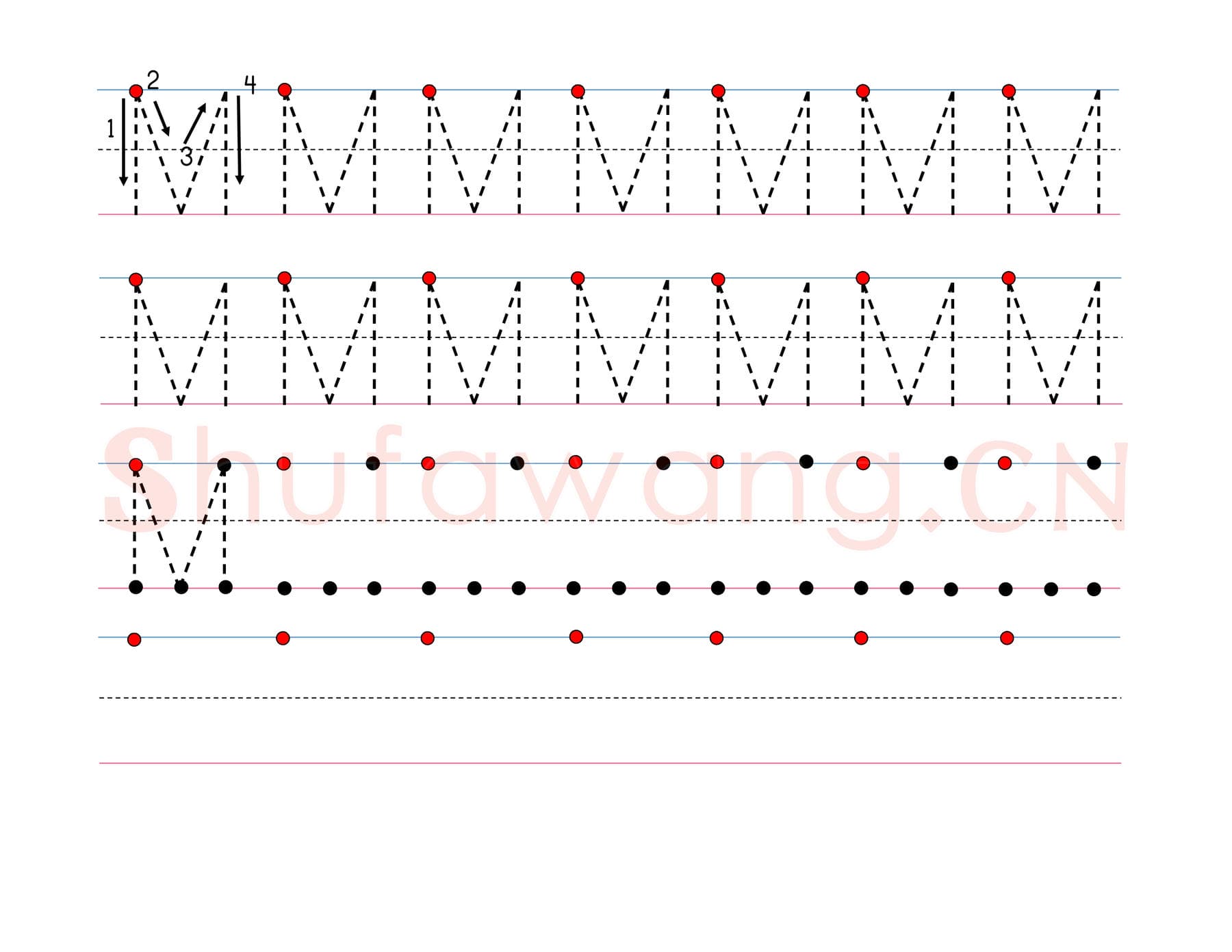 英文字母练习:手写字母专项训练 大写 M.jpg