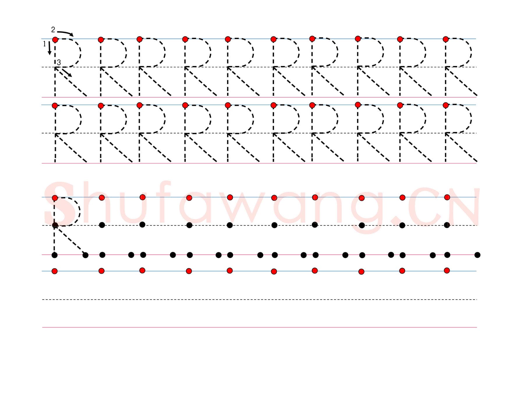 英文字母练习:手写字母专项训练 大写 R.jpg