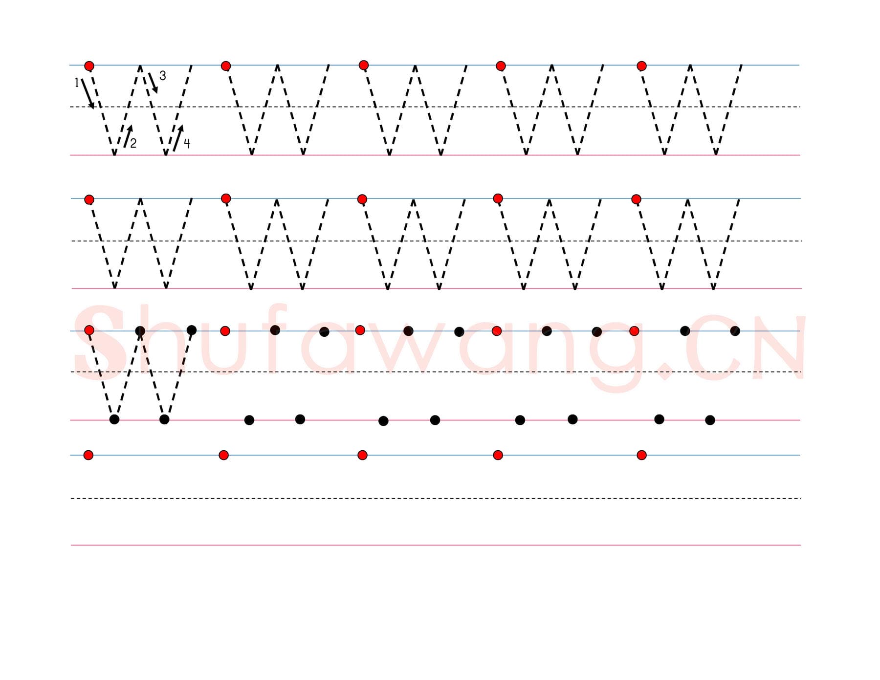 英文字母练习:手写字母专项训练 大写 W.jpg