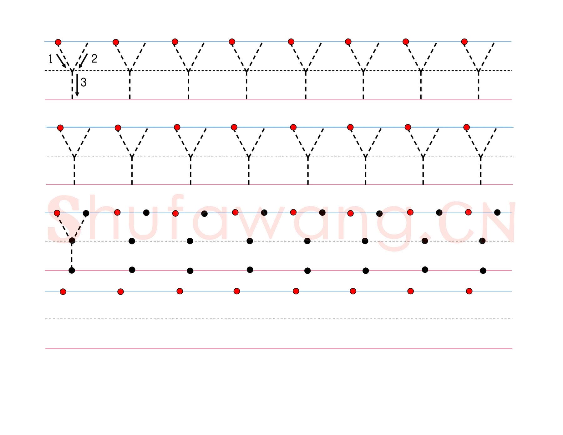 英文字母练习:手写字母专项训练 大写 Y.jpg