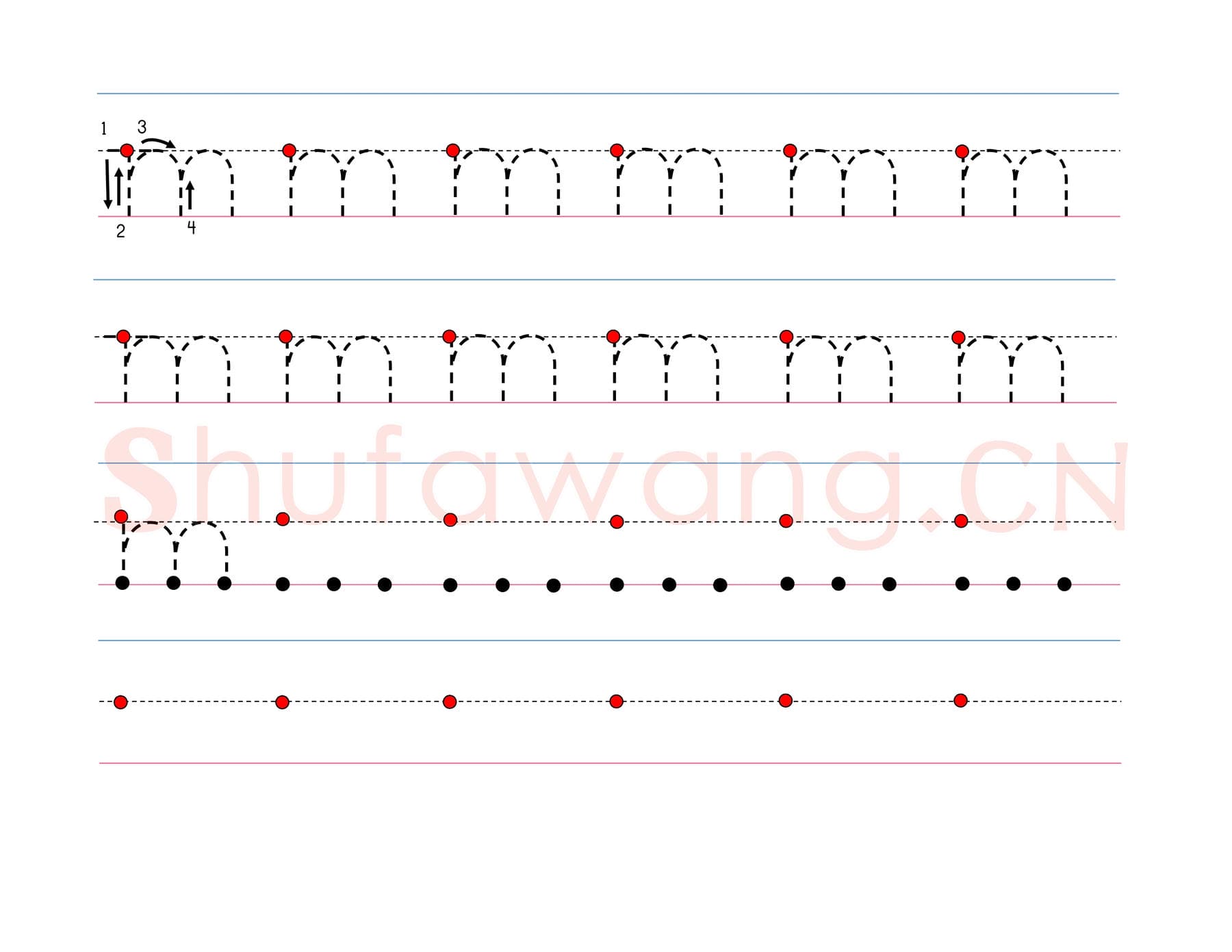 英文字母练习：手写字母专项训练 小写-m.jpg