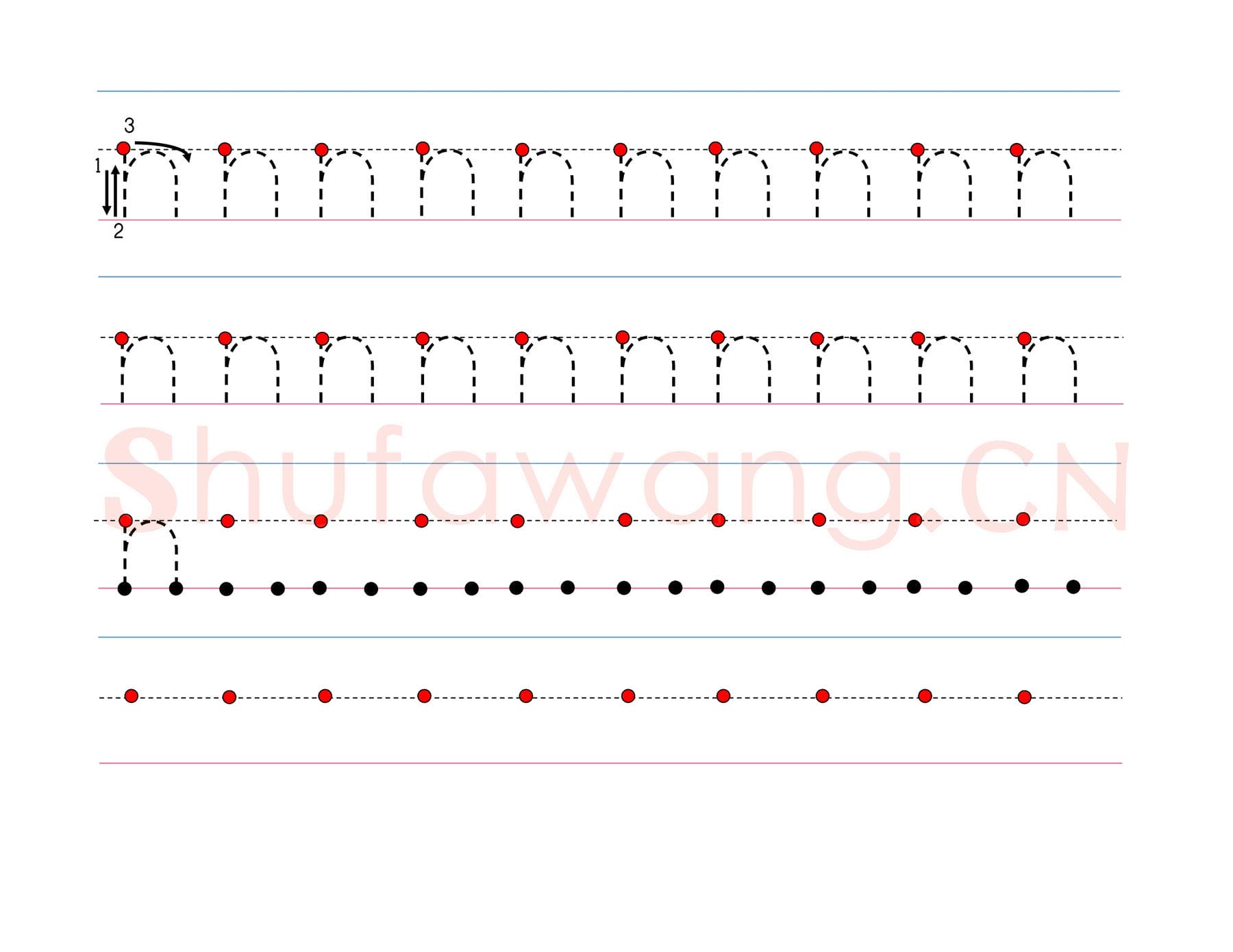 英文字母练习：手写字母专项训练 小写-n.jpg
