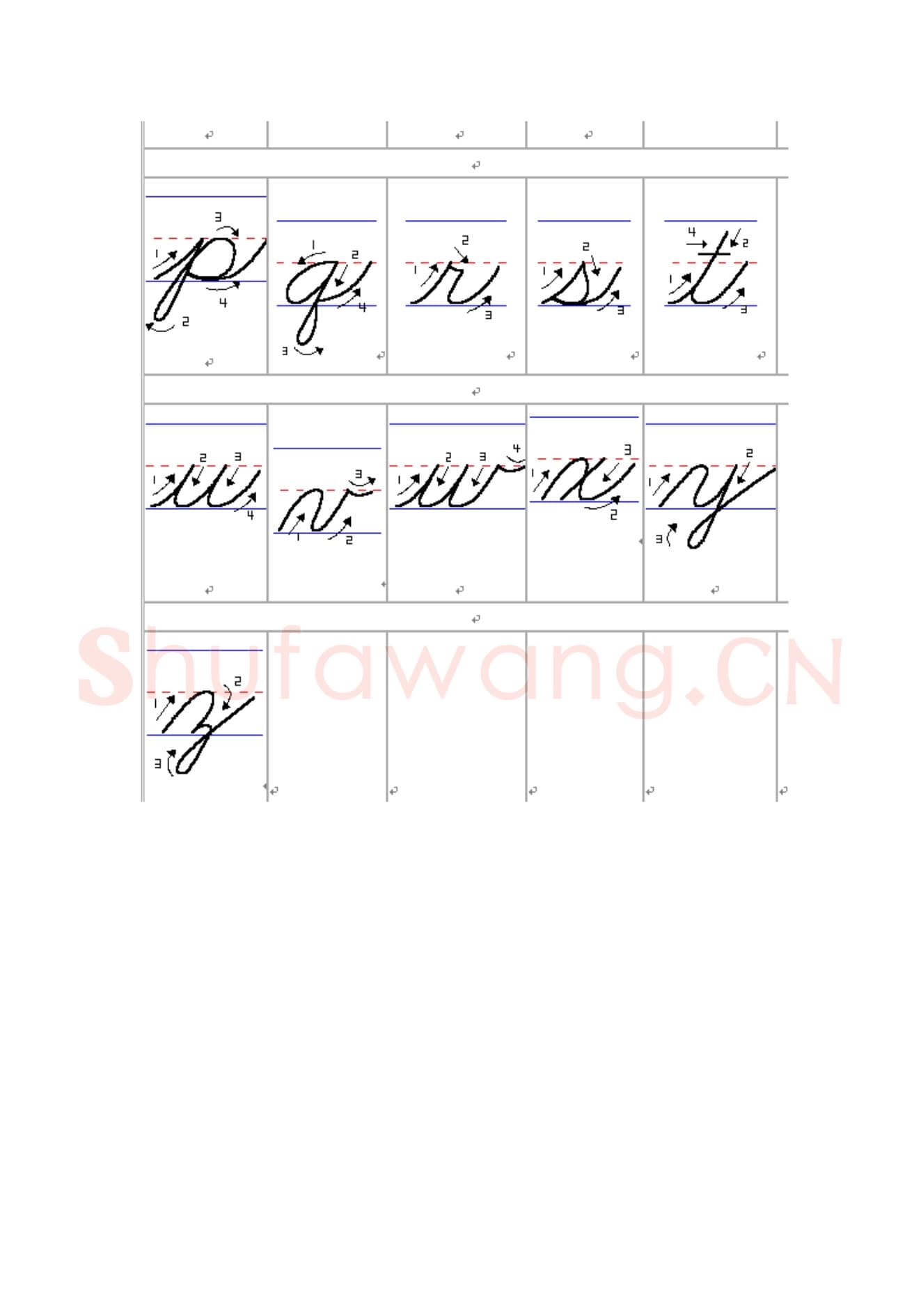 英文字母练习字帖：英文书法手写字帖.jpeg