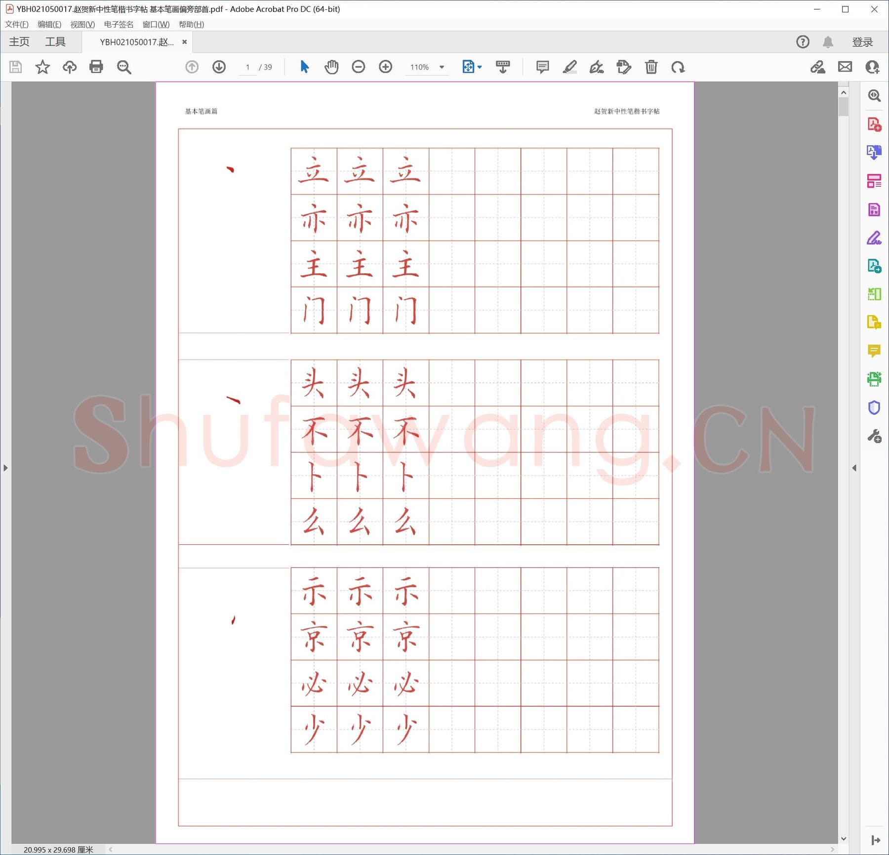 赵贺新中性笔楷书字帖 基本笔画偏旁部首.pdf