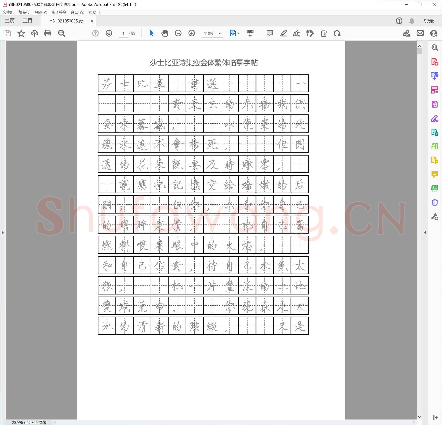 瘦金体繁体 田字格灰.pdf