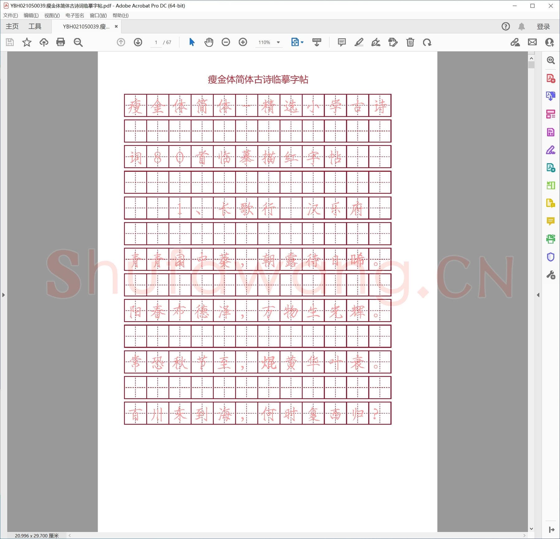 瘦金体简体古诗词临摹字帖.pdf