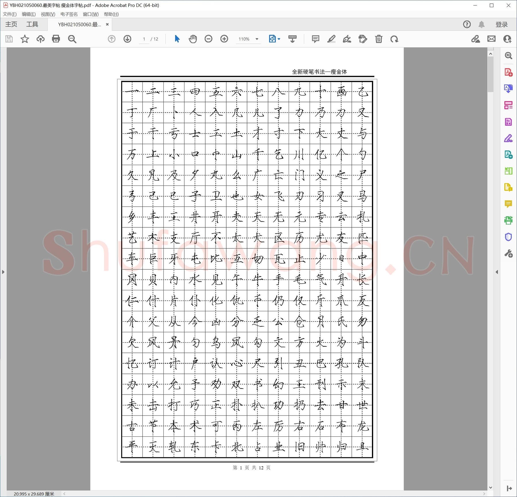 最美字帖 瘦金体字帖.pdf