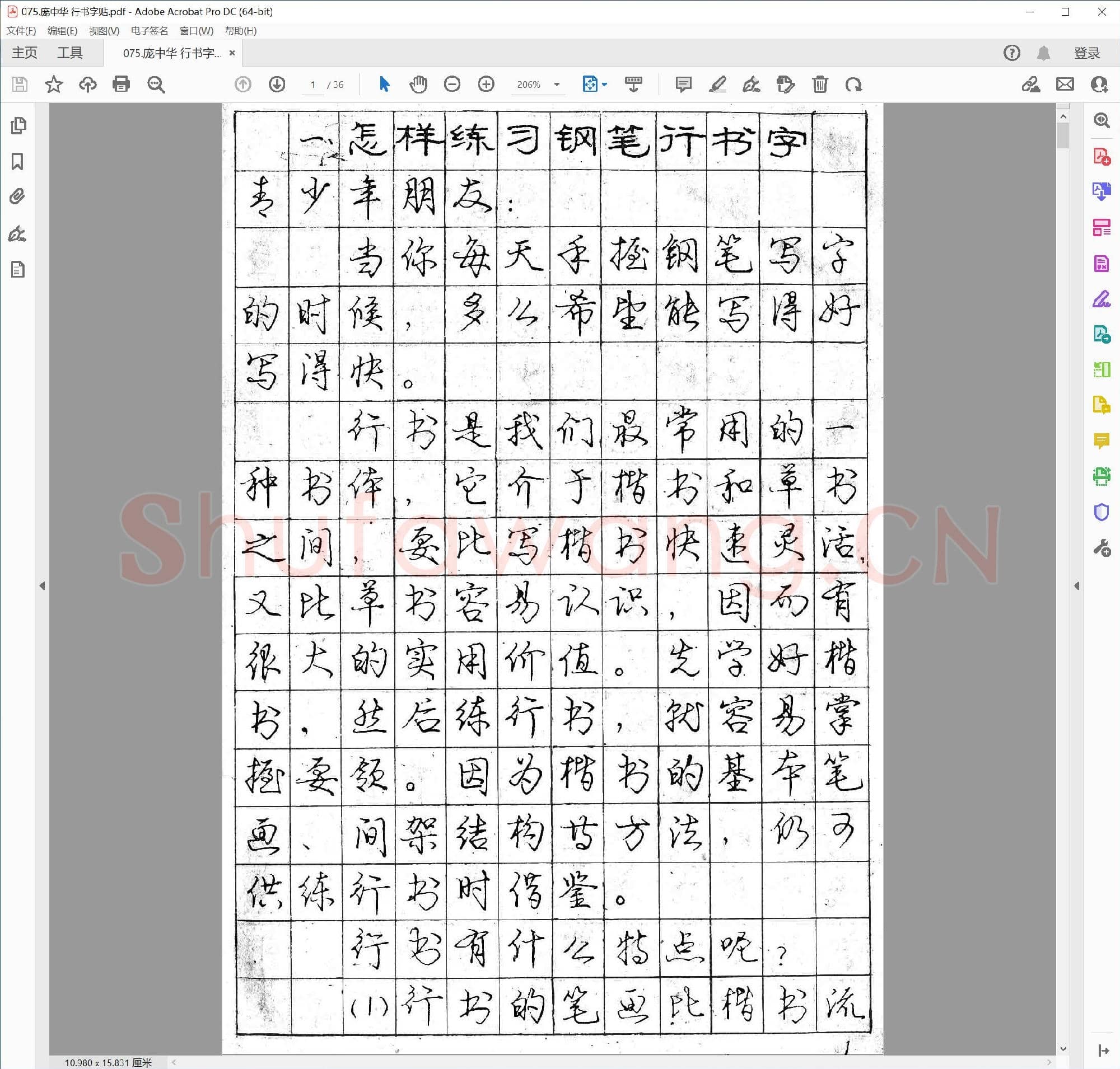 庞中华 行书字贴