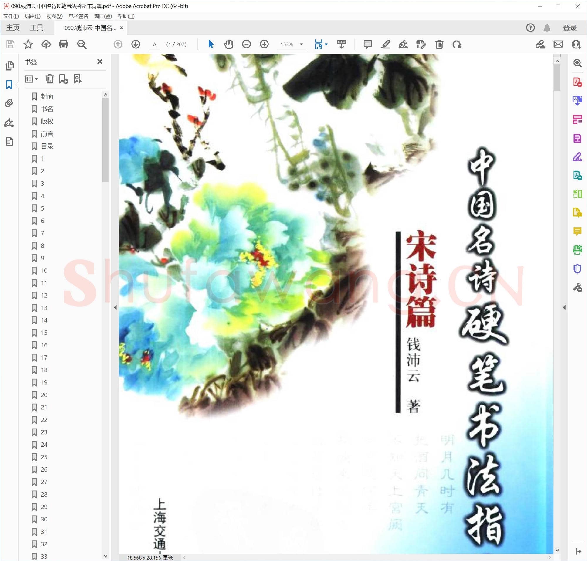 钱沛云 中国名诗硬笔写法指导 宋诗篇