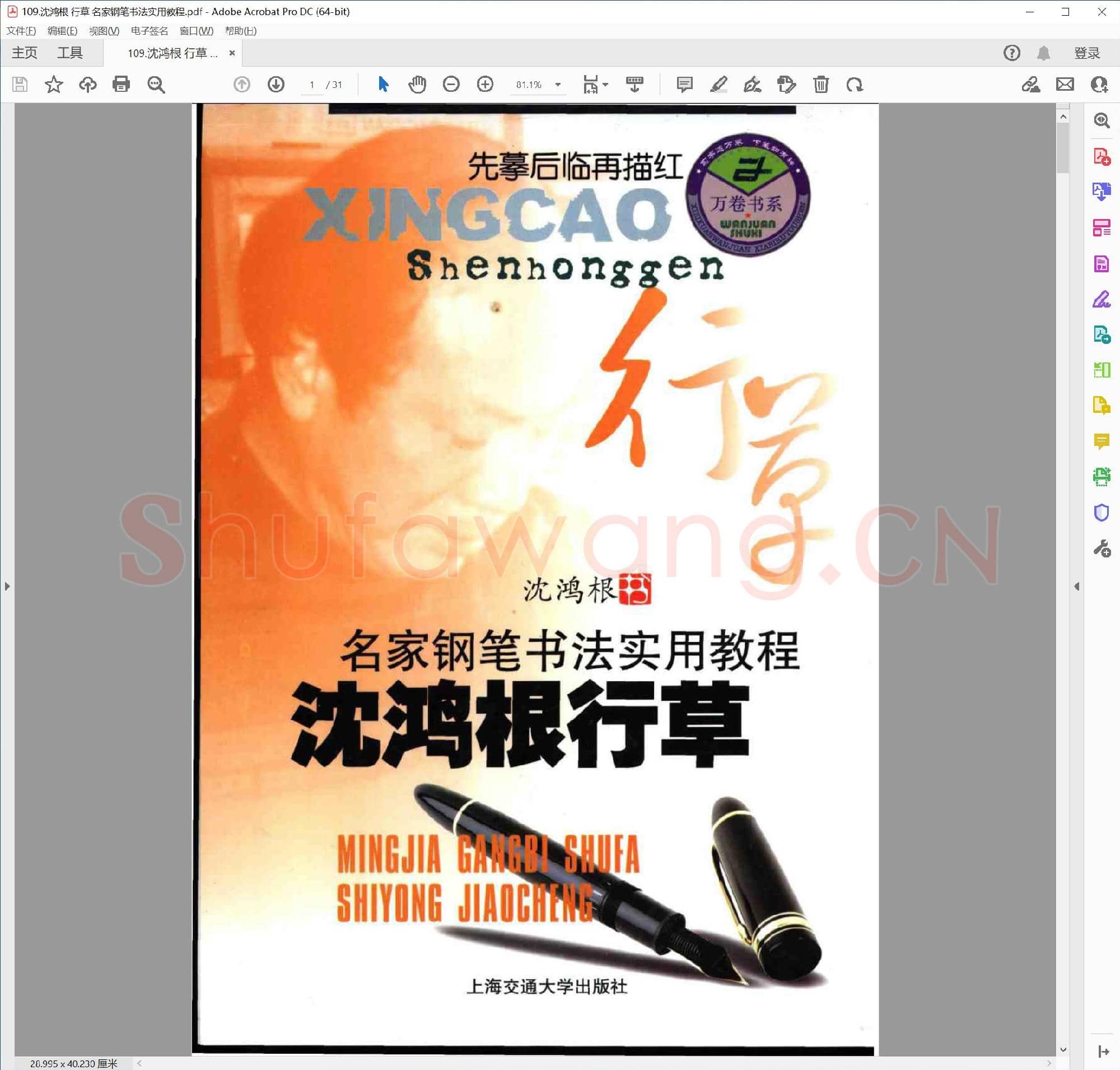 沈鸿根 行草 名家钢笔书法实用教程