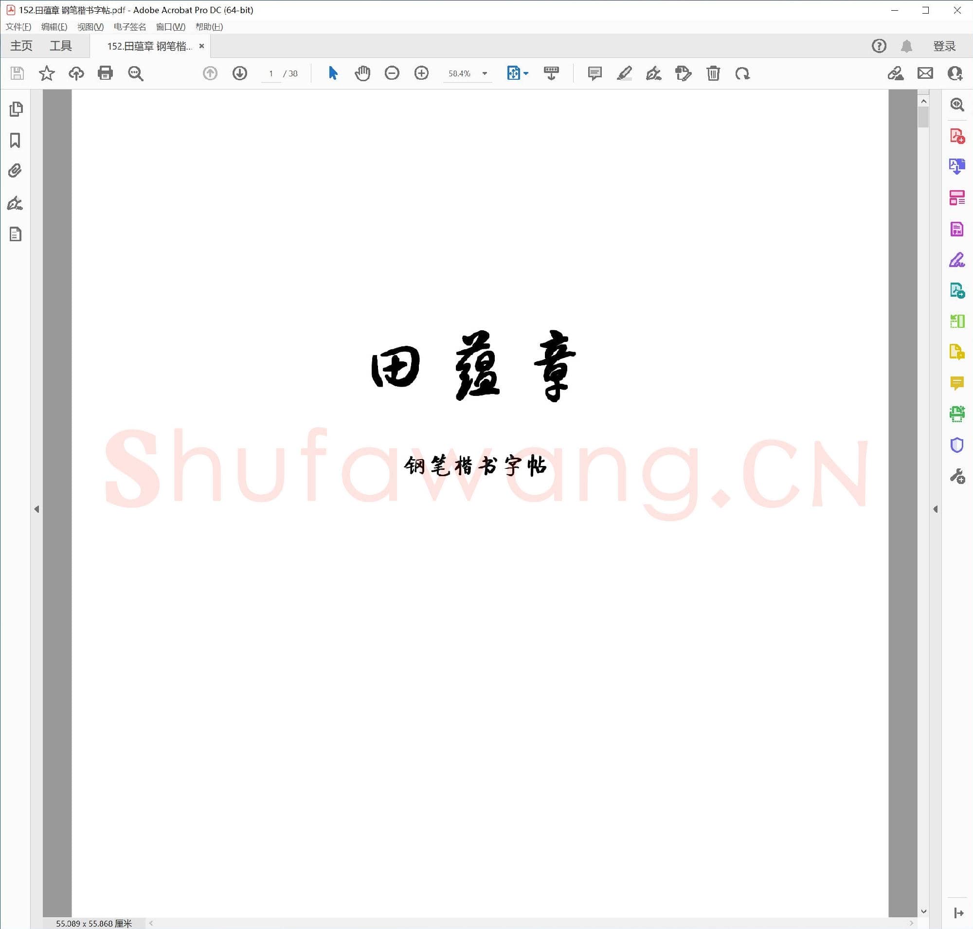 田蕴章 钢笔楷书字帖