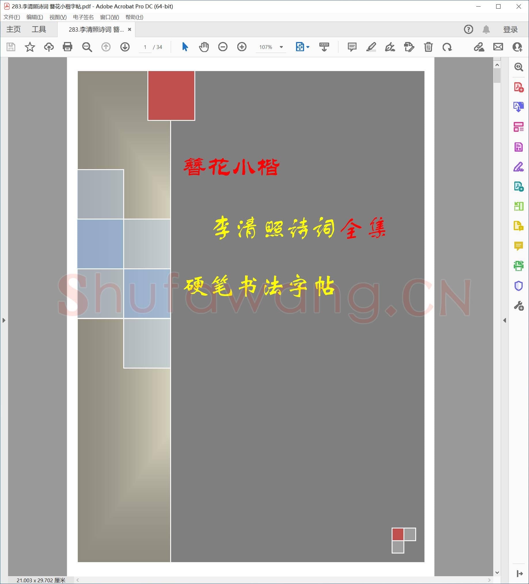 硬笔书法字帖 李清照诗词 簪花小楷字帖.pdf
