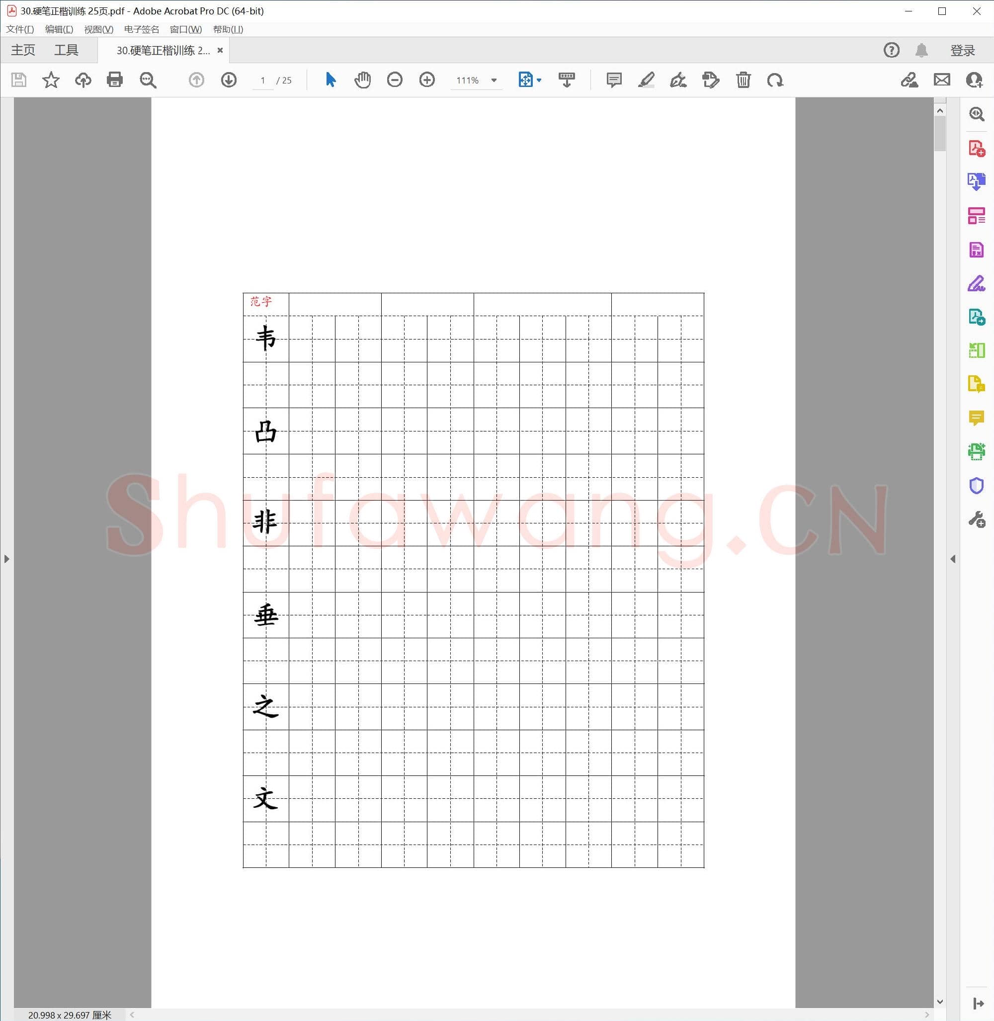 硬笔正楷训练 25页