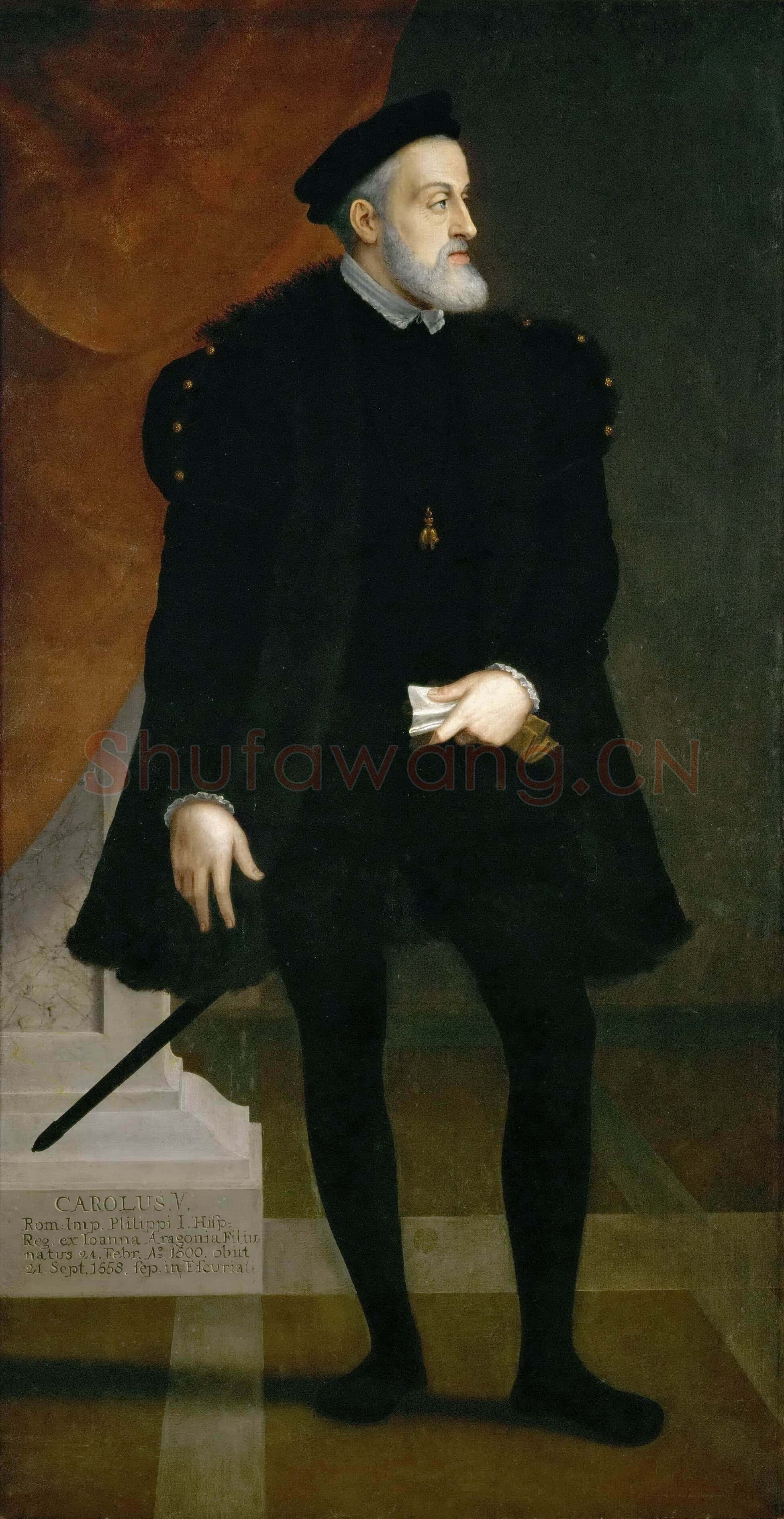 Francesco Terzio|Emperor Karl V at age 50 in full figure