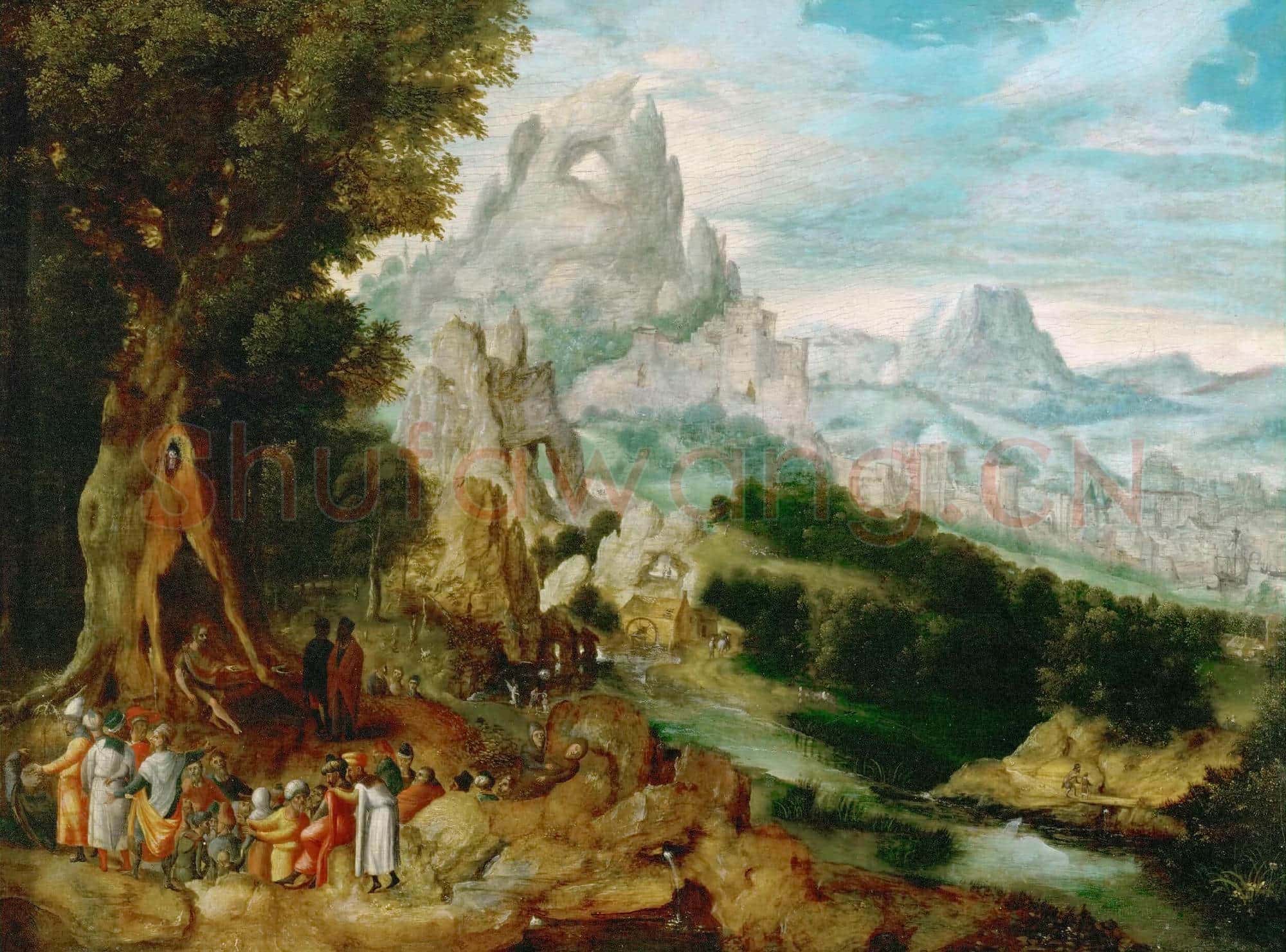 Herri met de Bles(c.1510-after 1550)Landscape with John