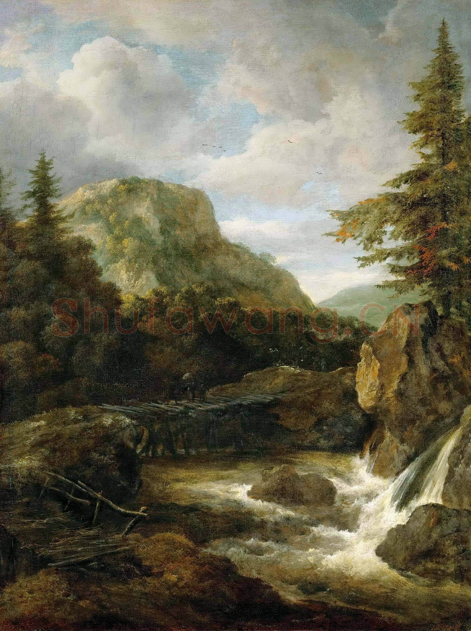 Jacob van Ruisdael(1628 or 1629-1682)Mountain Landscape with Waterfall