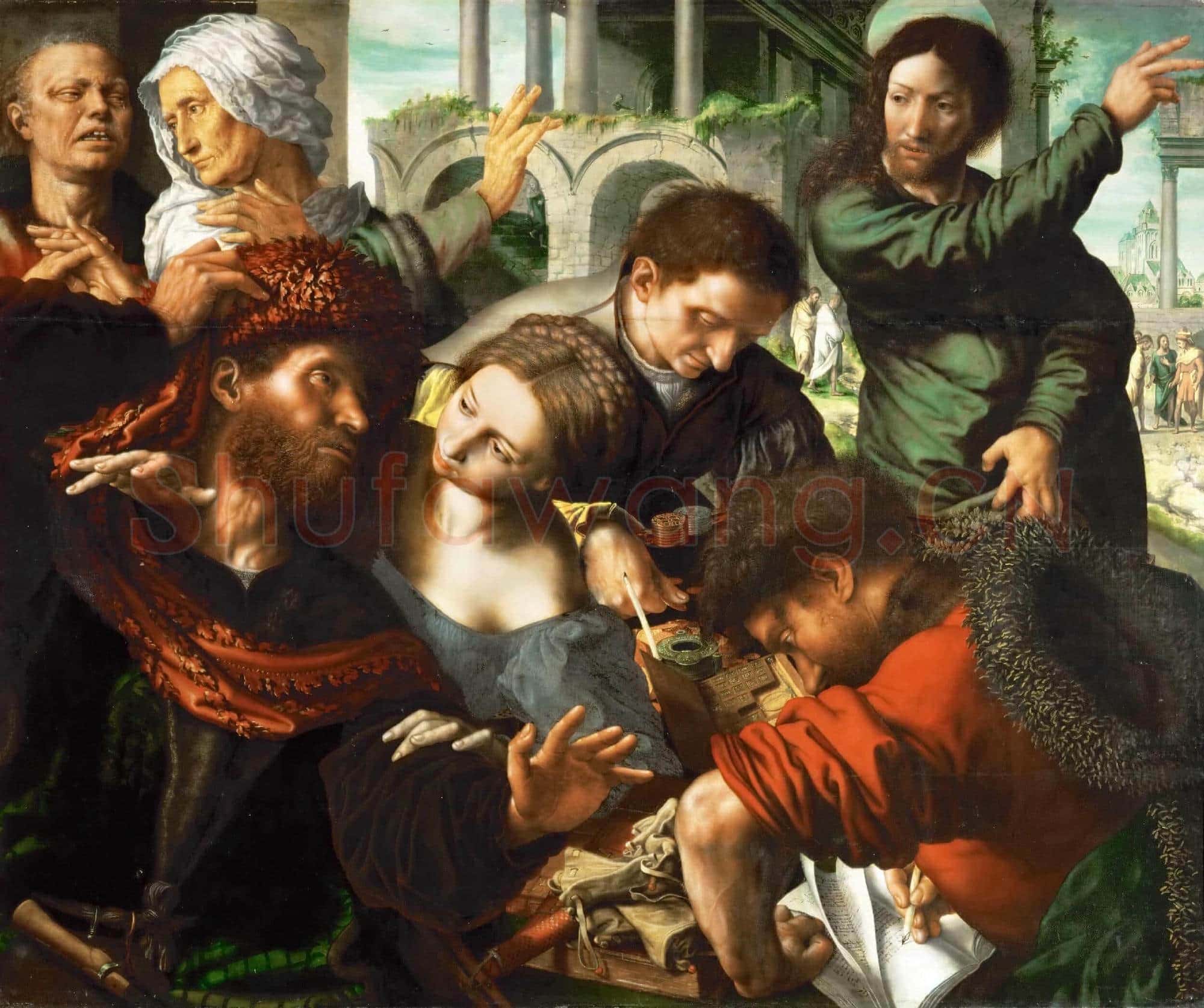 Jan van Hemessen(c.1500-c.1575)Saint Matthew Called to Join the Apostles
