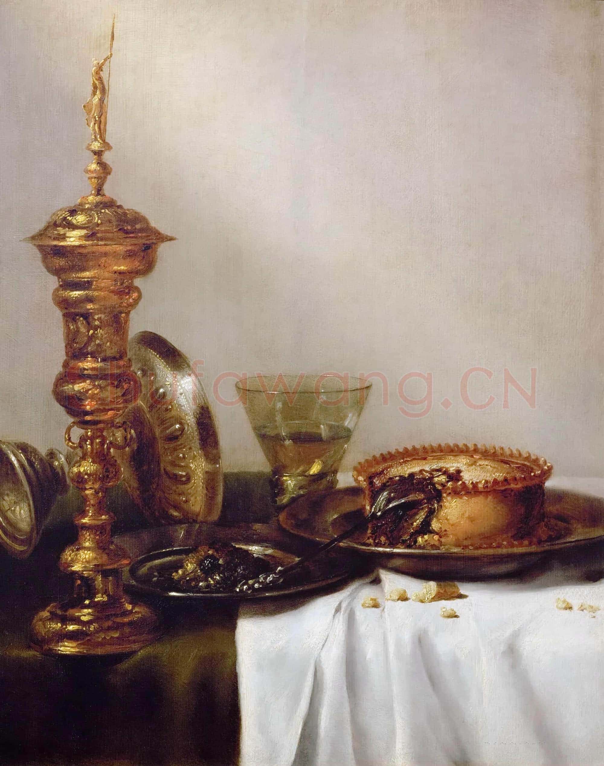 威廉·克莱兹·海达_带圣杯的早餐静物_Breakfast Still Life with Chalice