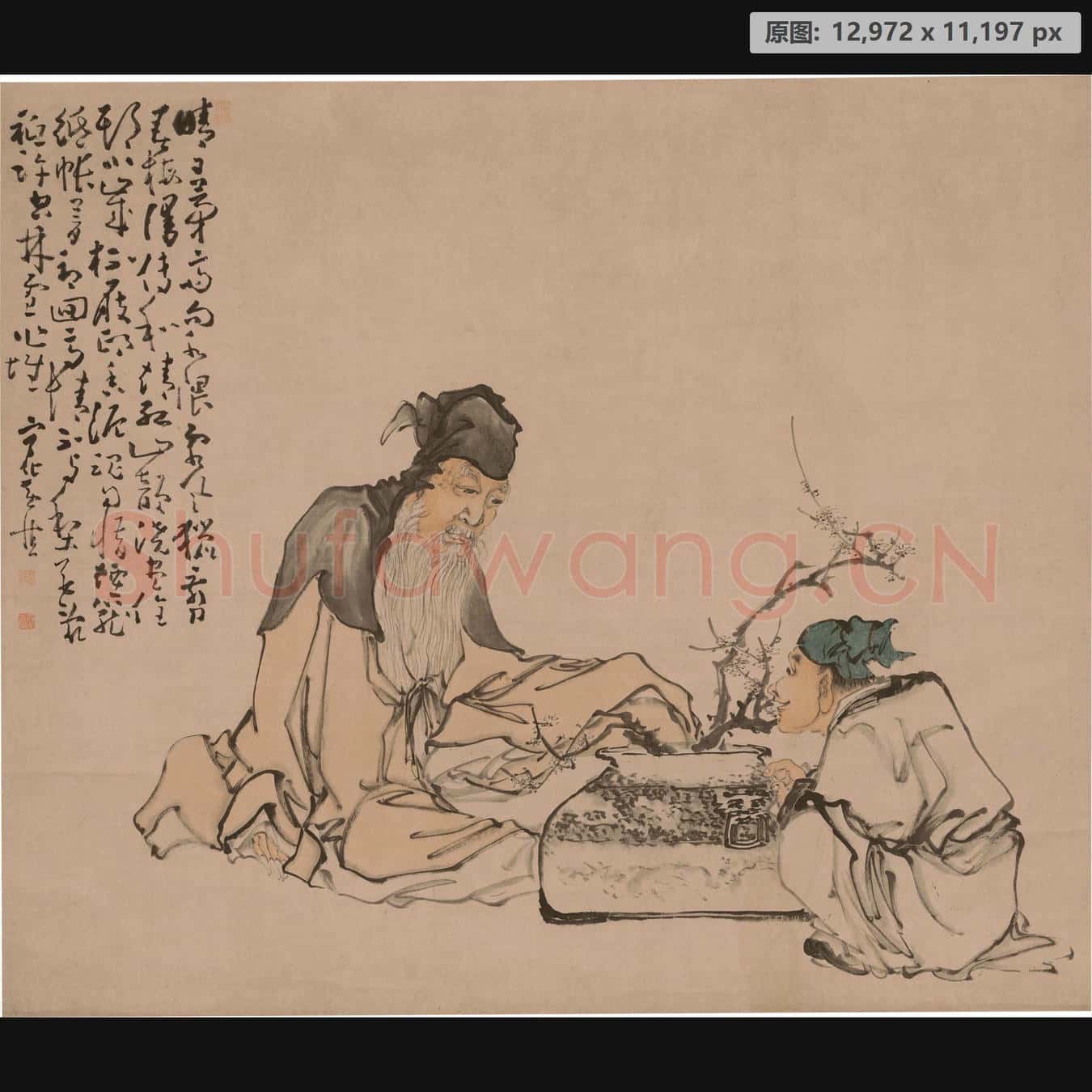 清 黄慎-和靖爱梅图轴 南京博物院馆藏书画作品