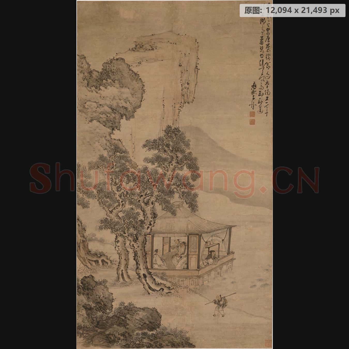 清 黄慎-湖亭秋兴图轴 南京博物院馆藏书画作品