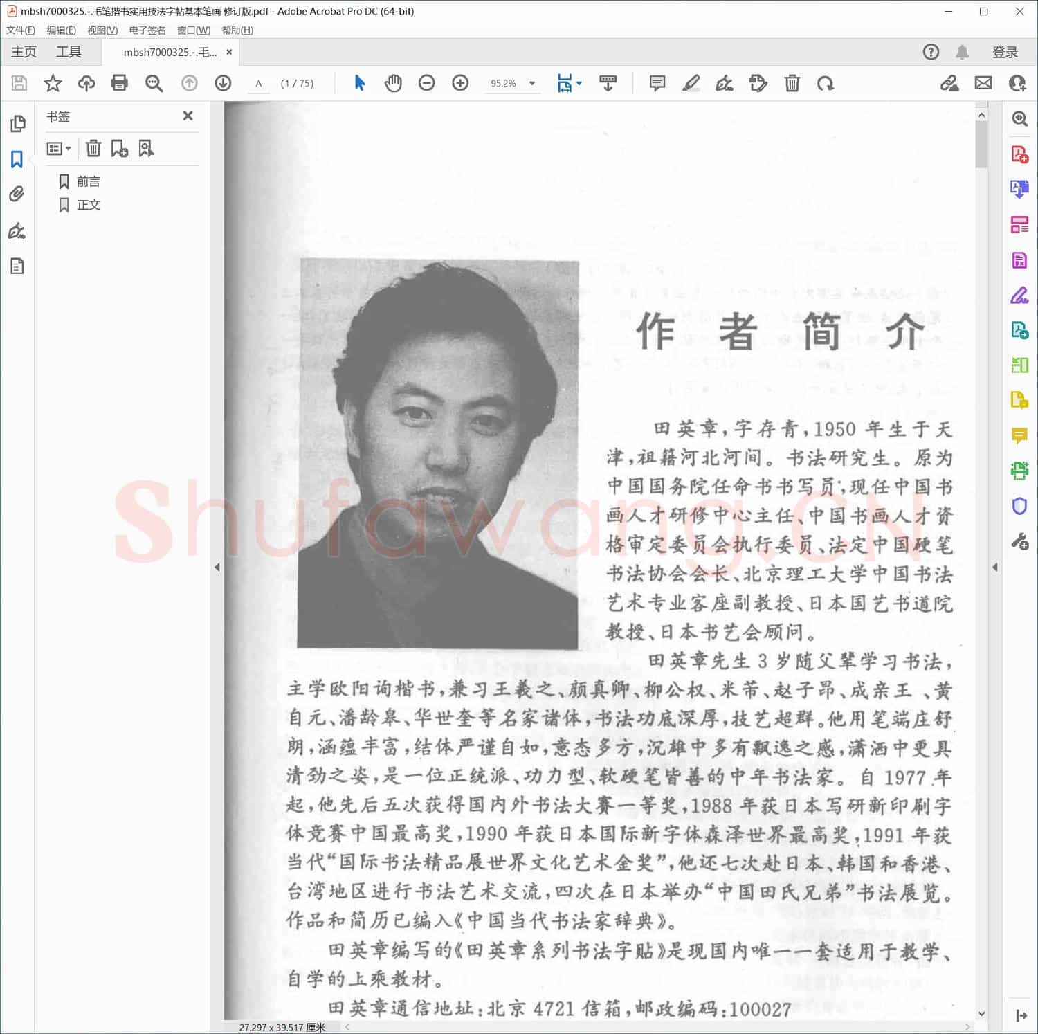 毛笔揩书实用技法字帖基本笔画 修订版