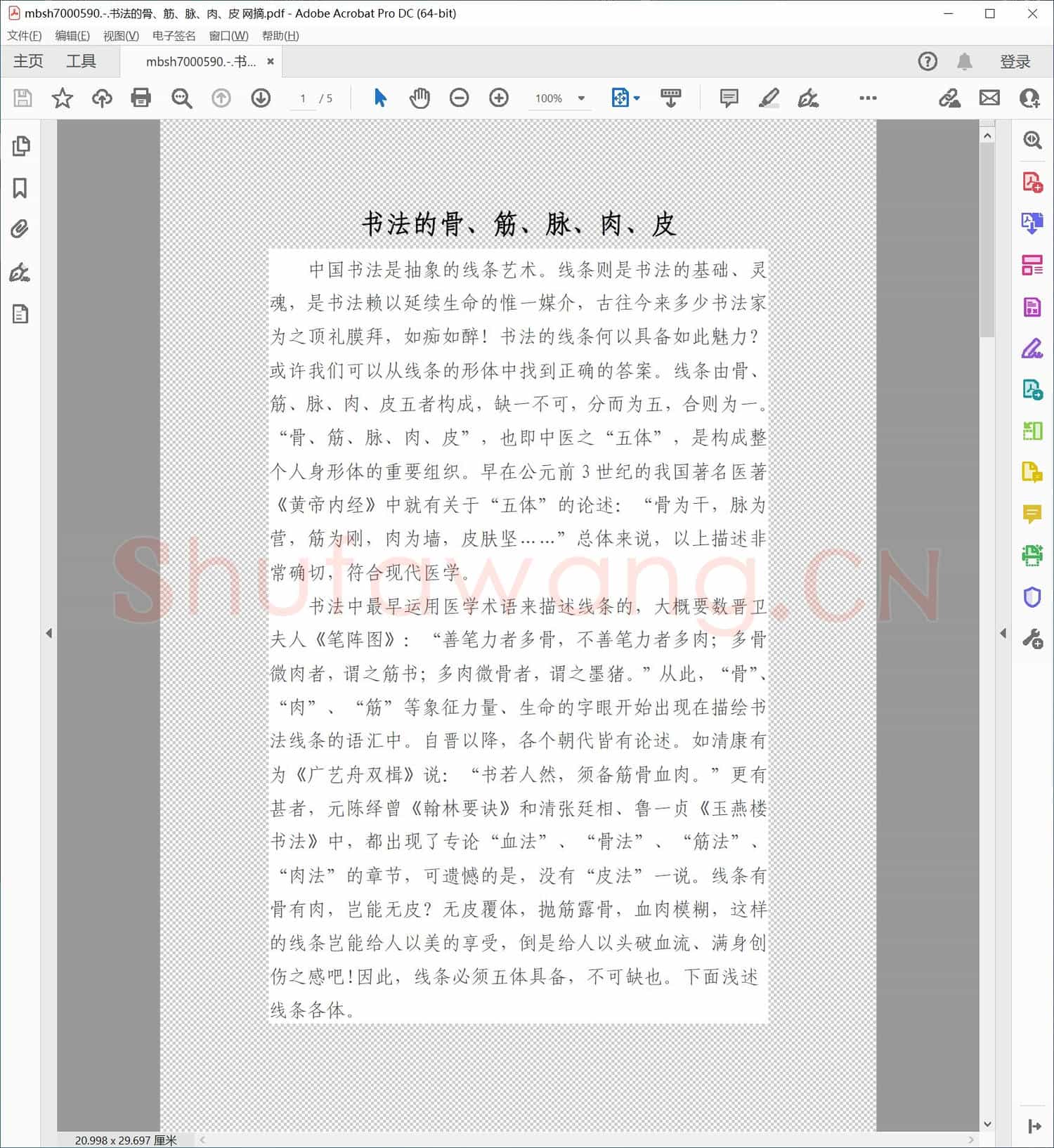 书法的骨、筋、脉、肉、皮 网摘