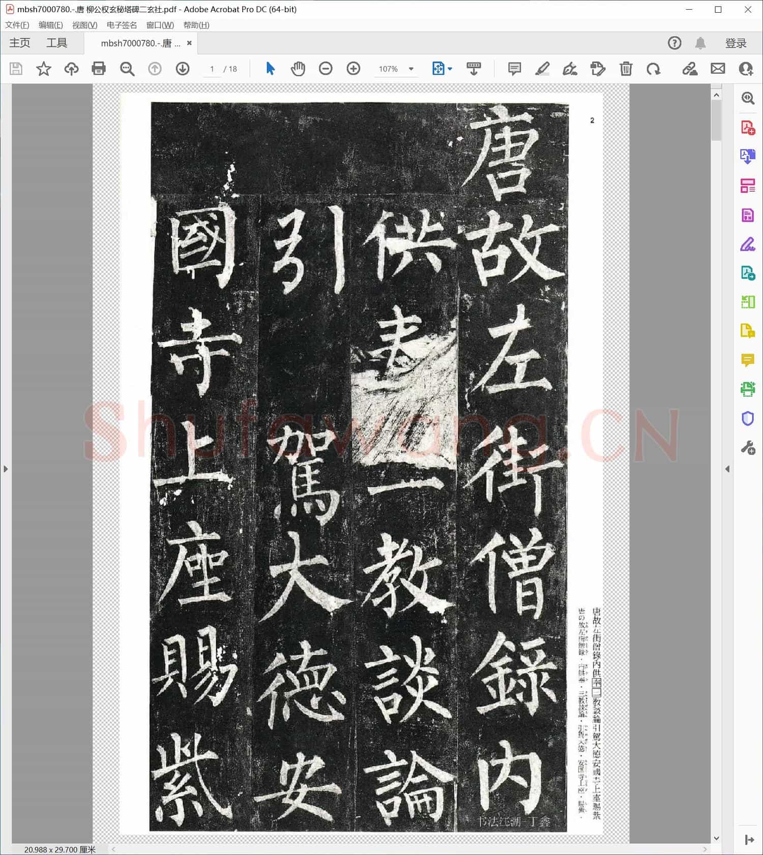 唐 柳公权玄秘塔碑二玄社