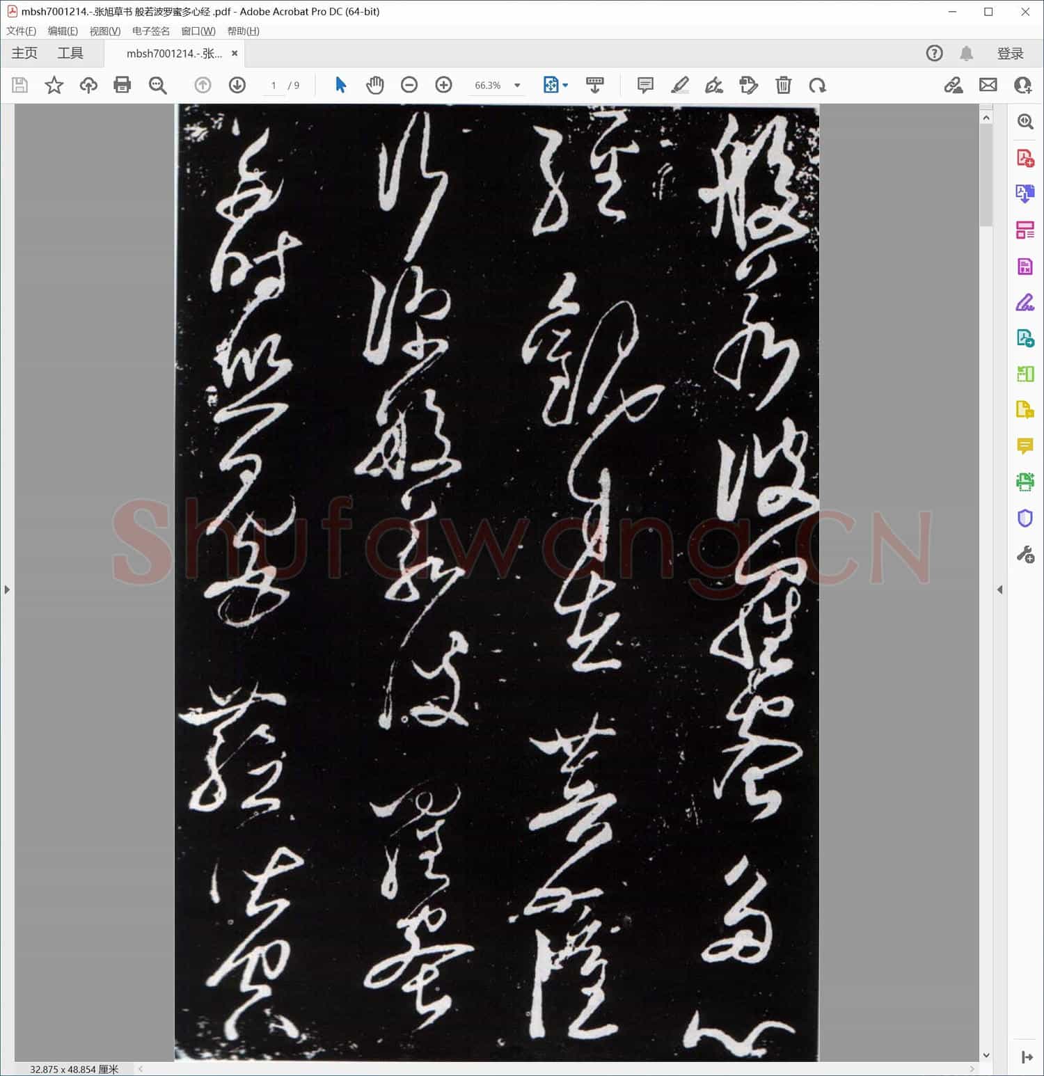 张旭草书 般若波罗蜜多心经