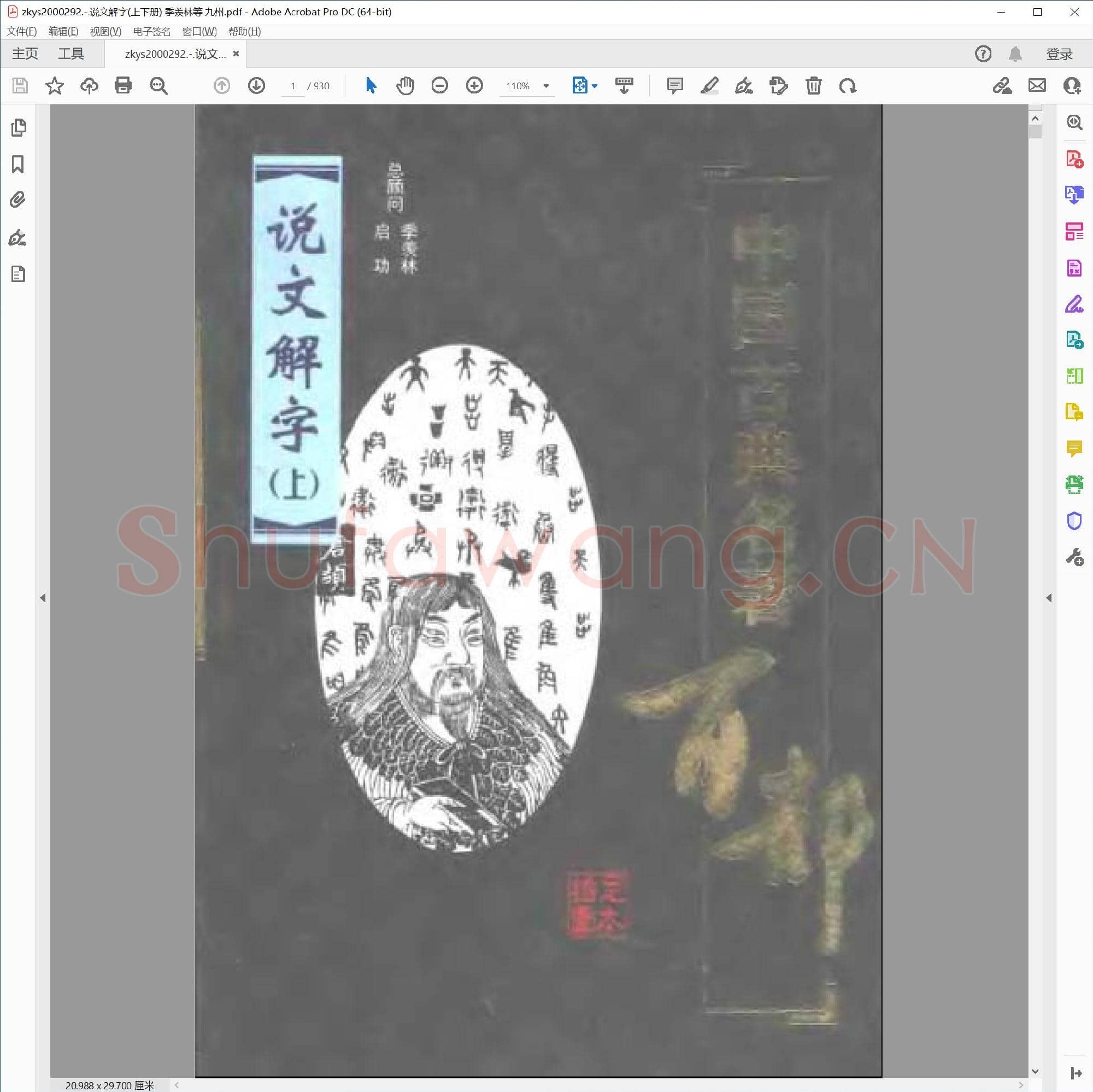说文解字(上下册) 季羡林等 九州