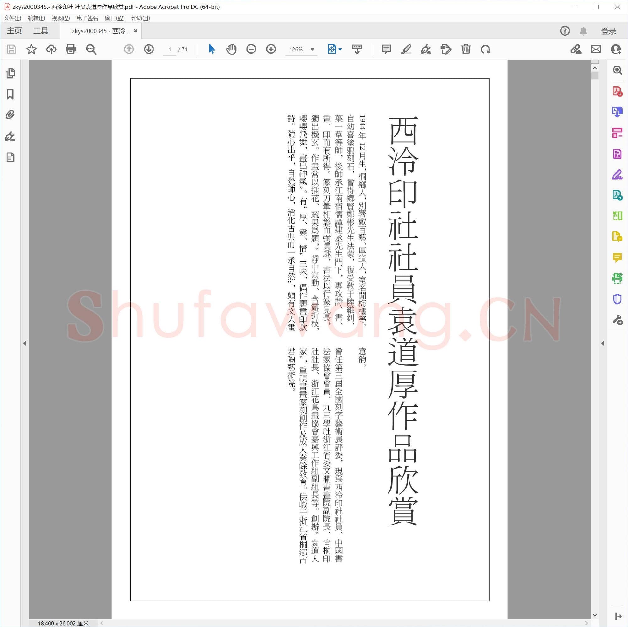 西泠印社 社员袁道厚作品欣赏.pdf