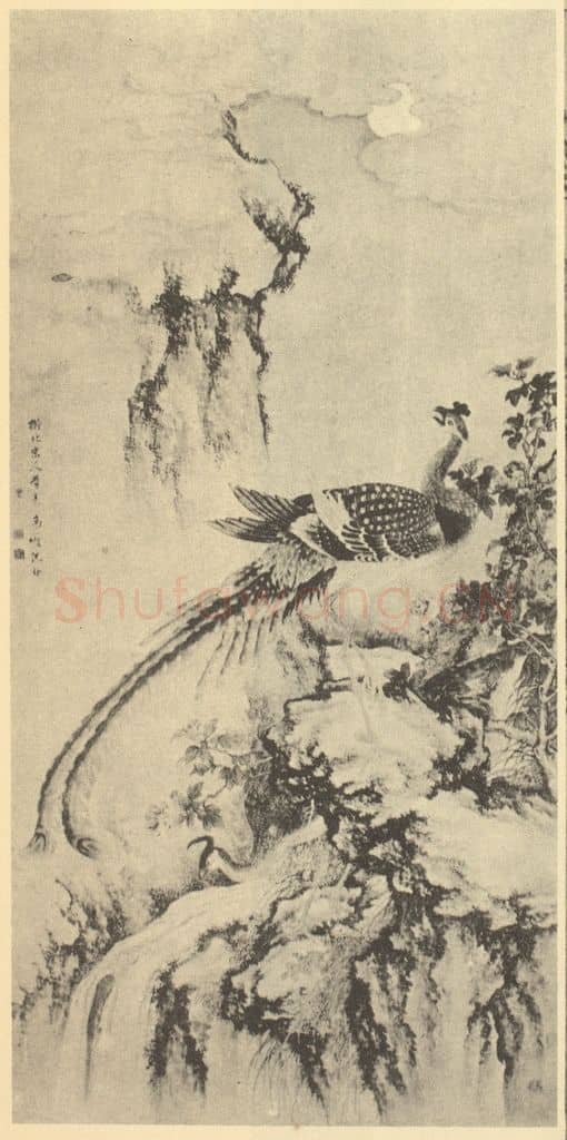 清 沈铨《丹凤朝阳图》国画作品
